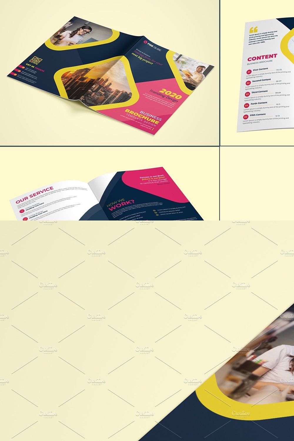 Business Magazine Brochure Template pinterest preview image.