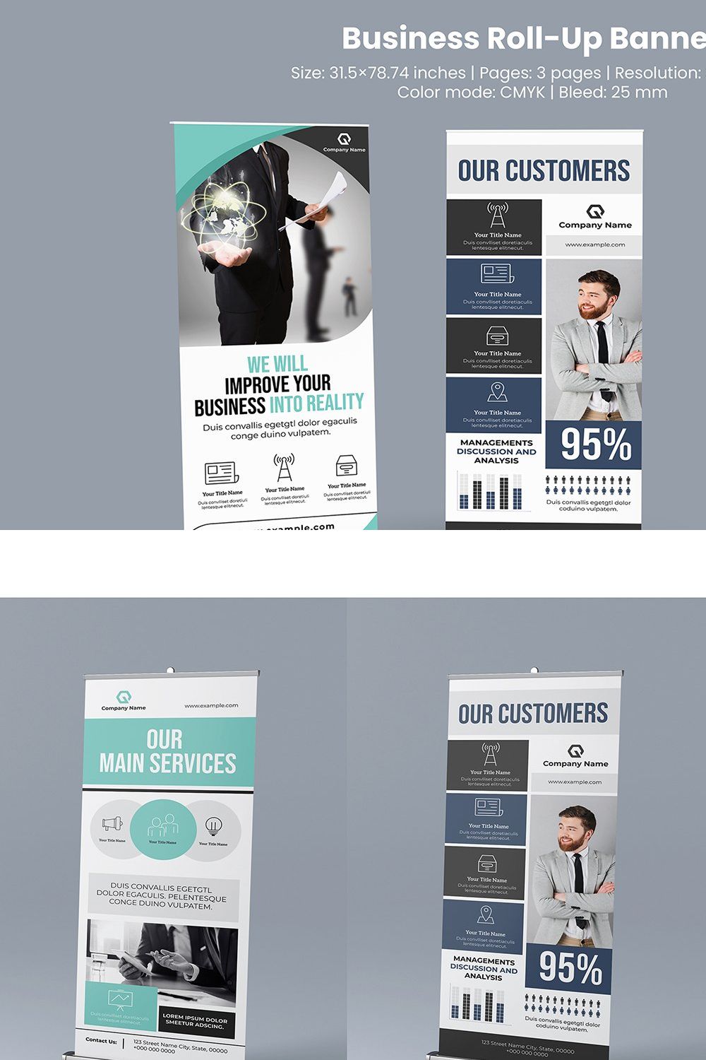 Business Roll Up pinterest preview image.