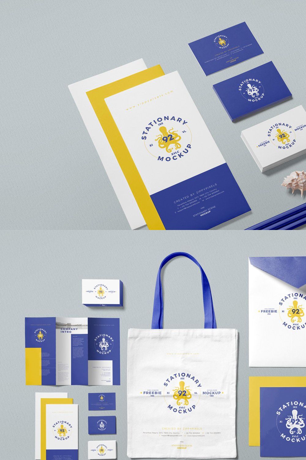 Business Stationery Mockup Scenes pinterest preview image.