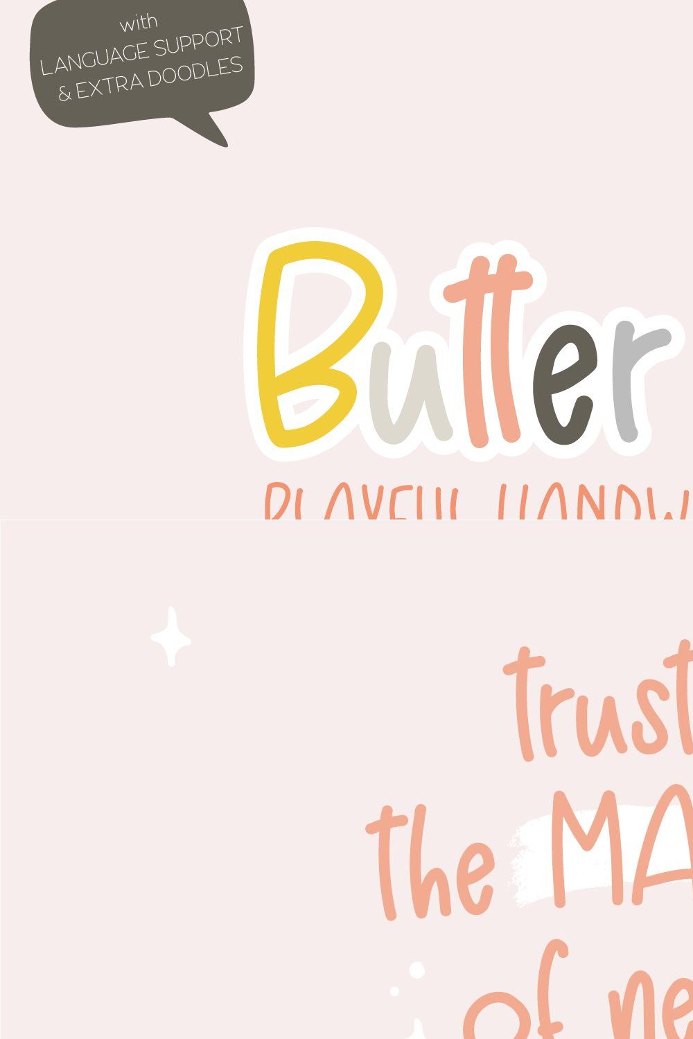 Butter Bee | Playful Kids Font pinterest preview image.