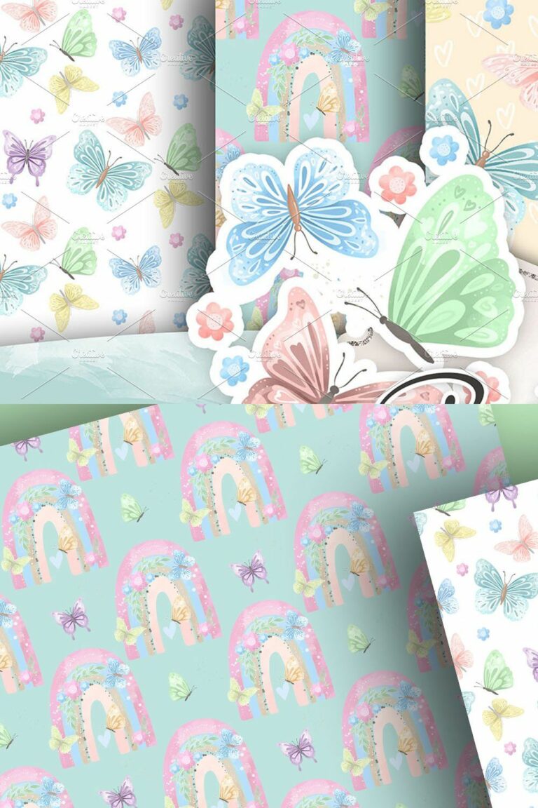 Butterflies digital paper pack – MasterBundles