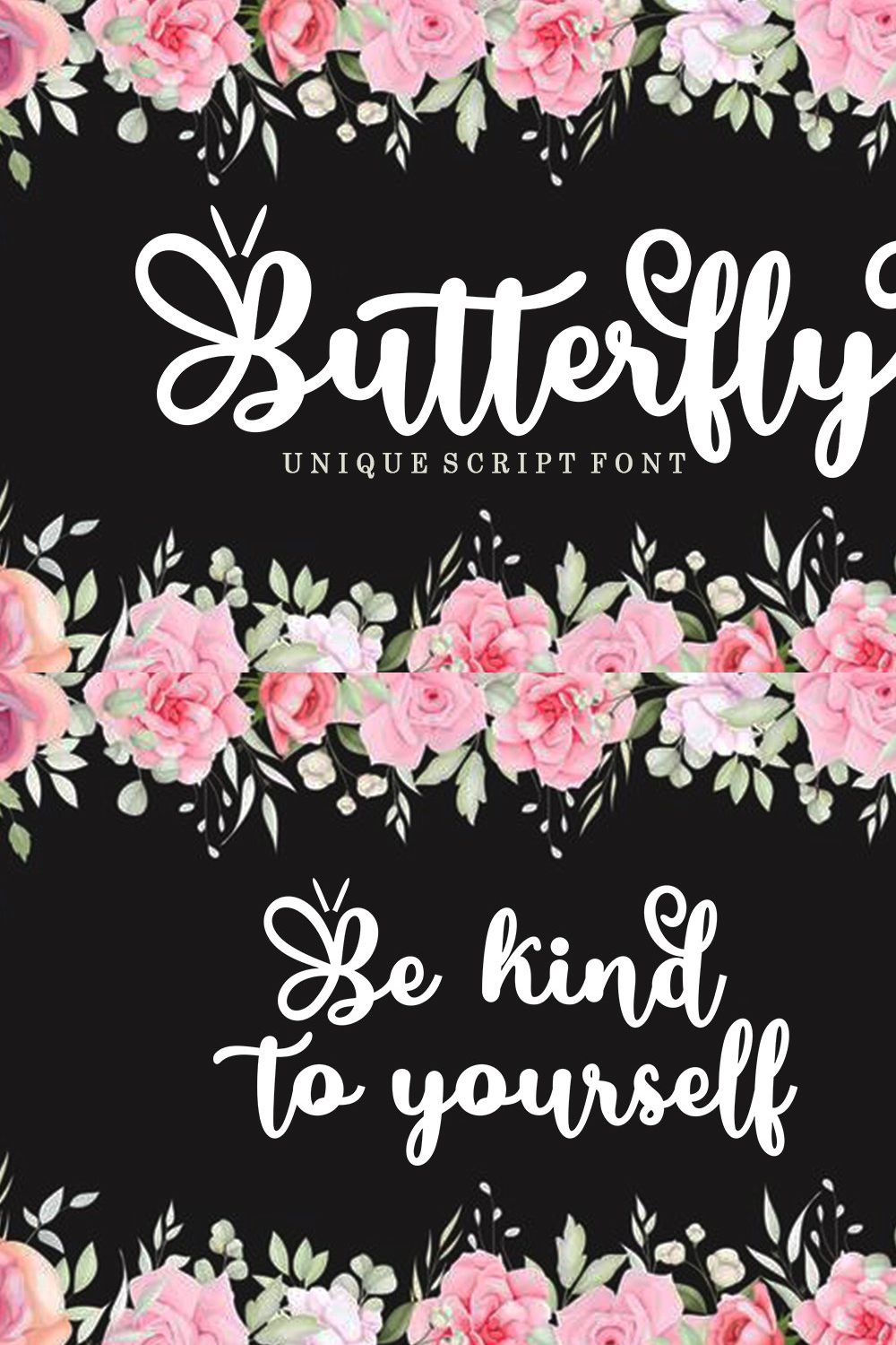 Butterfly Script pinterest preview image.