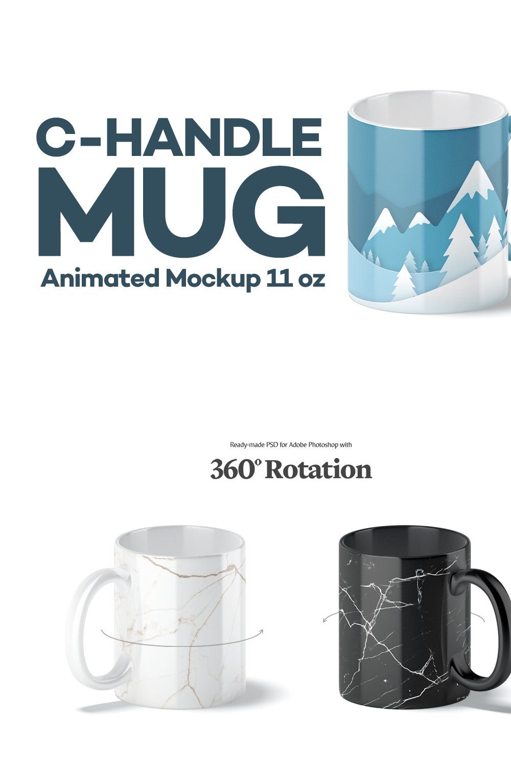 C-Handle Mug Animated Mockup 11oz pinterest preview image.
