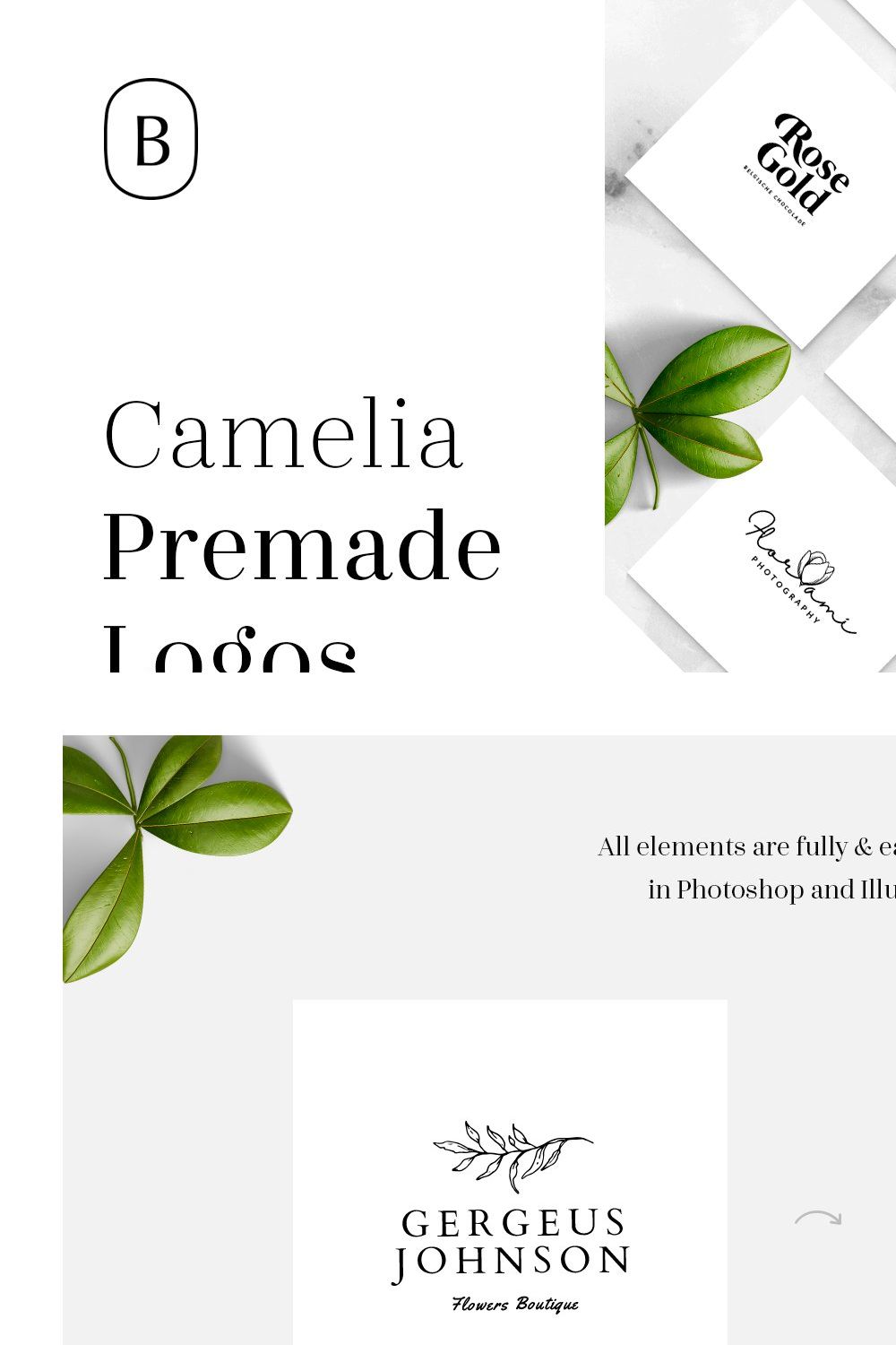Camelia - 50 Premium Logo Templates pinterest preview image.