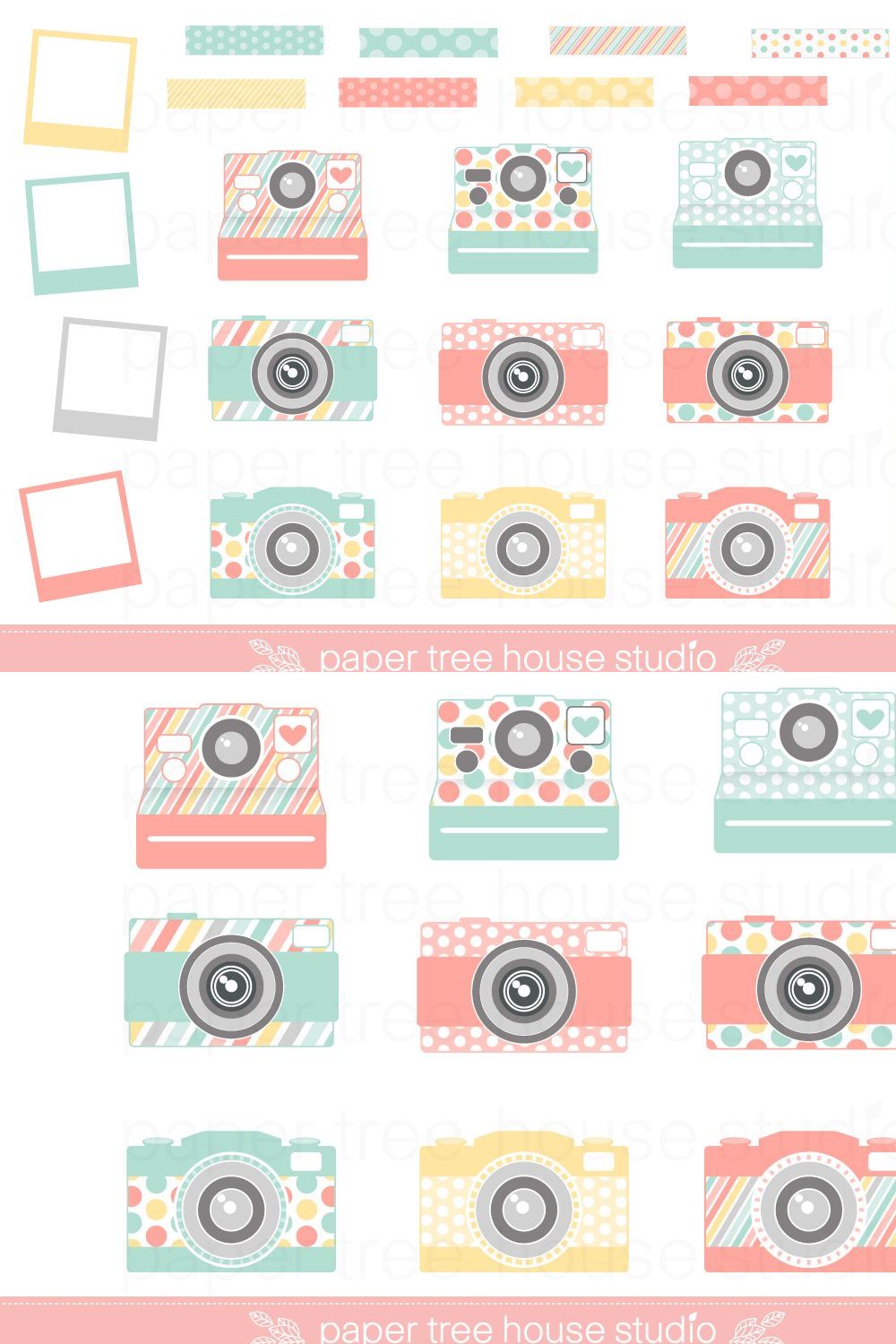 Camera Clip Art Set pinterest preview image.