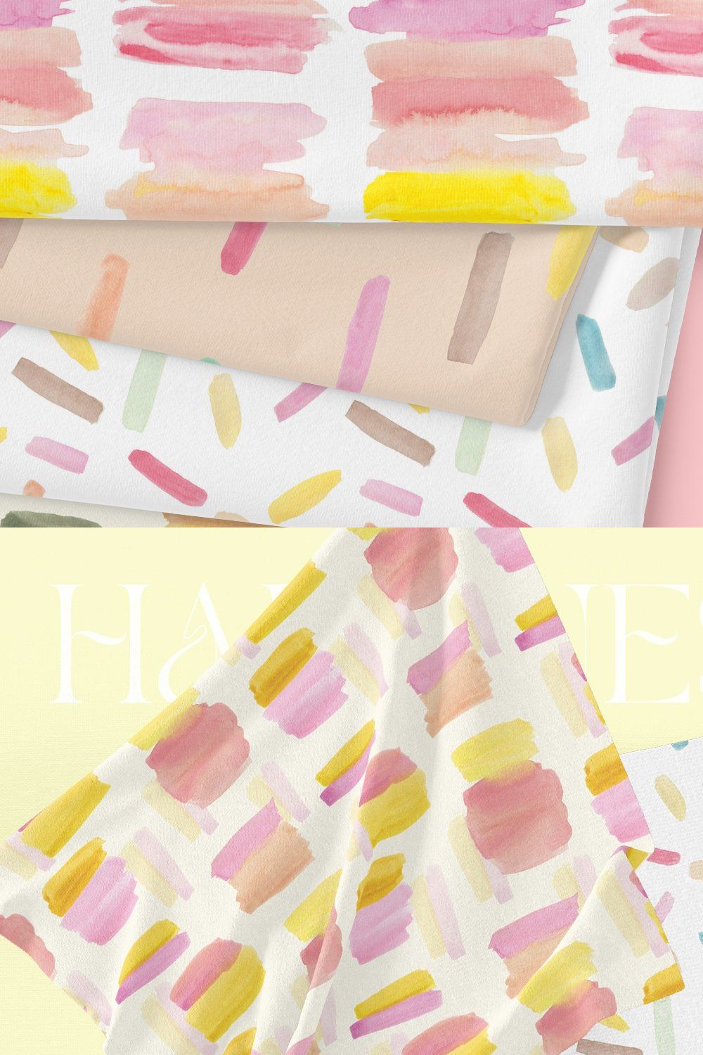 Candy Bar Watercolor Patterns pinterest preview image.