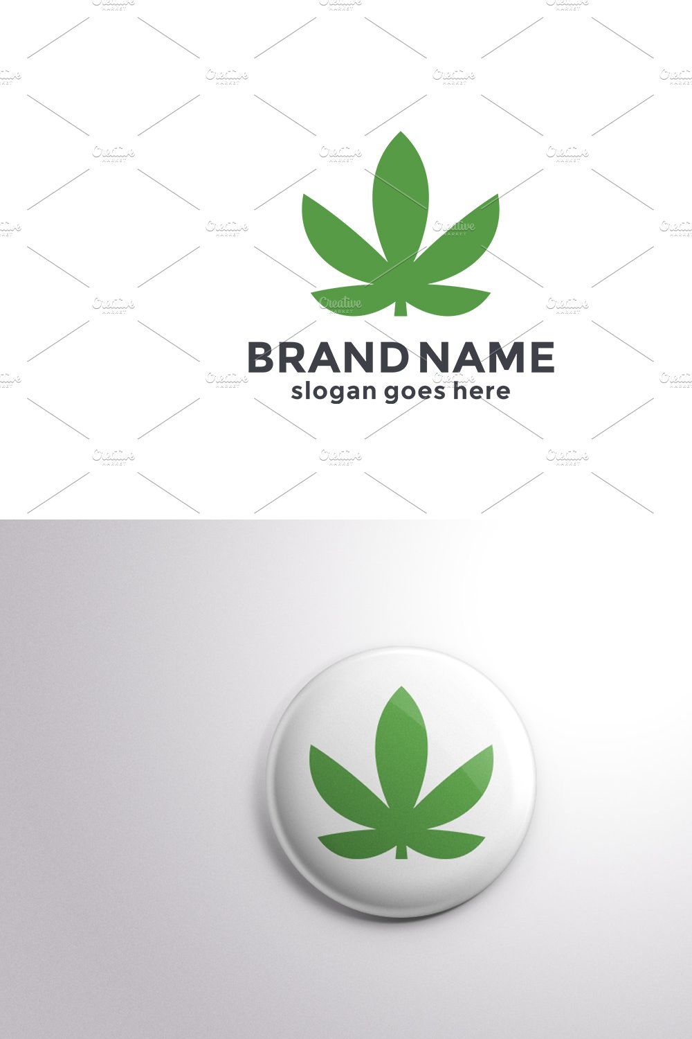 Cannabis Logo Template pinterest preview image.