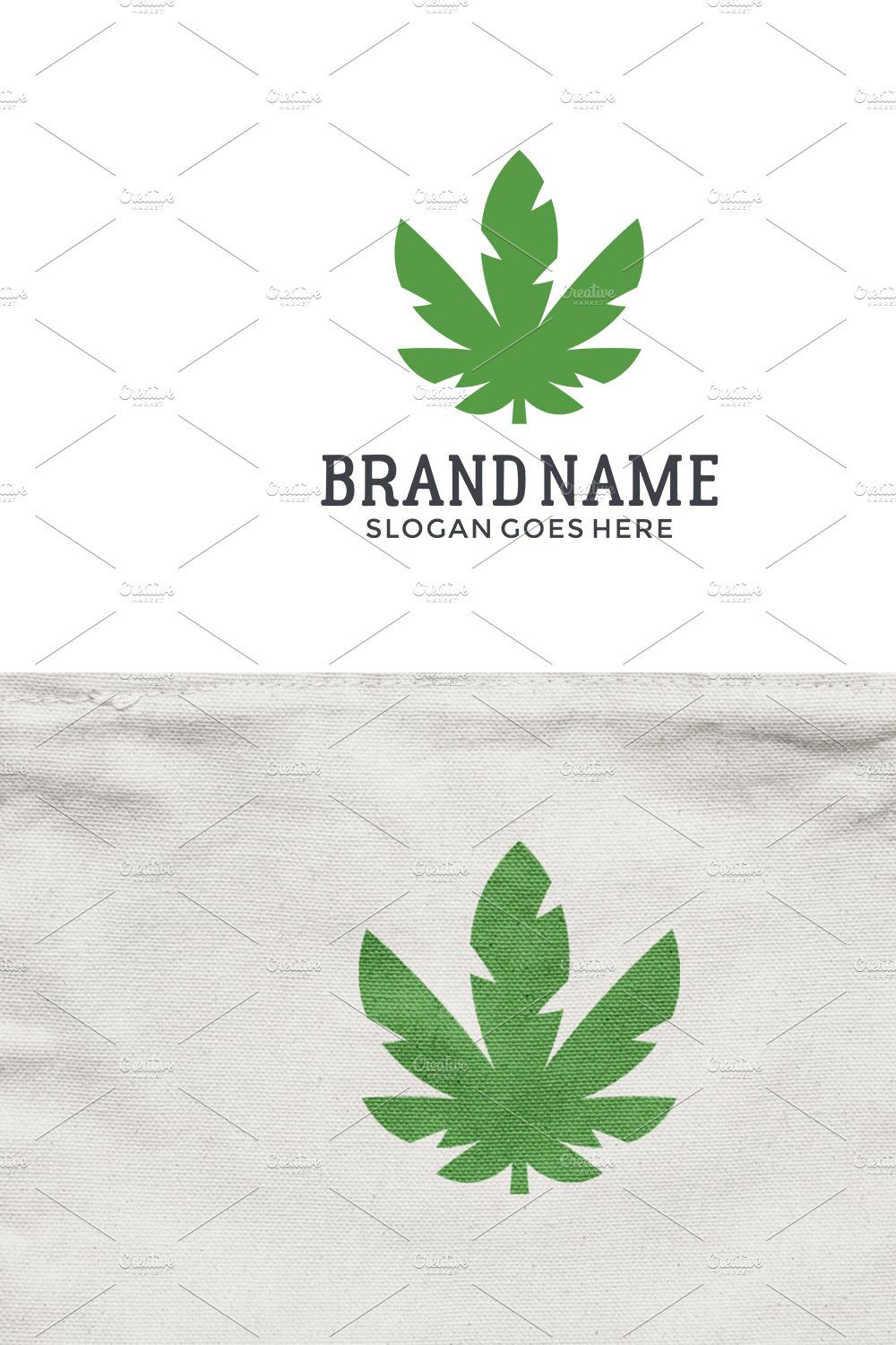 Cannabis Logo Template pinterest preview image.
