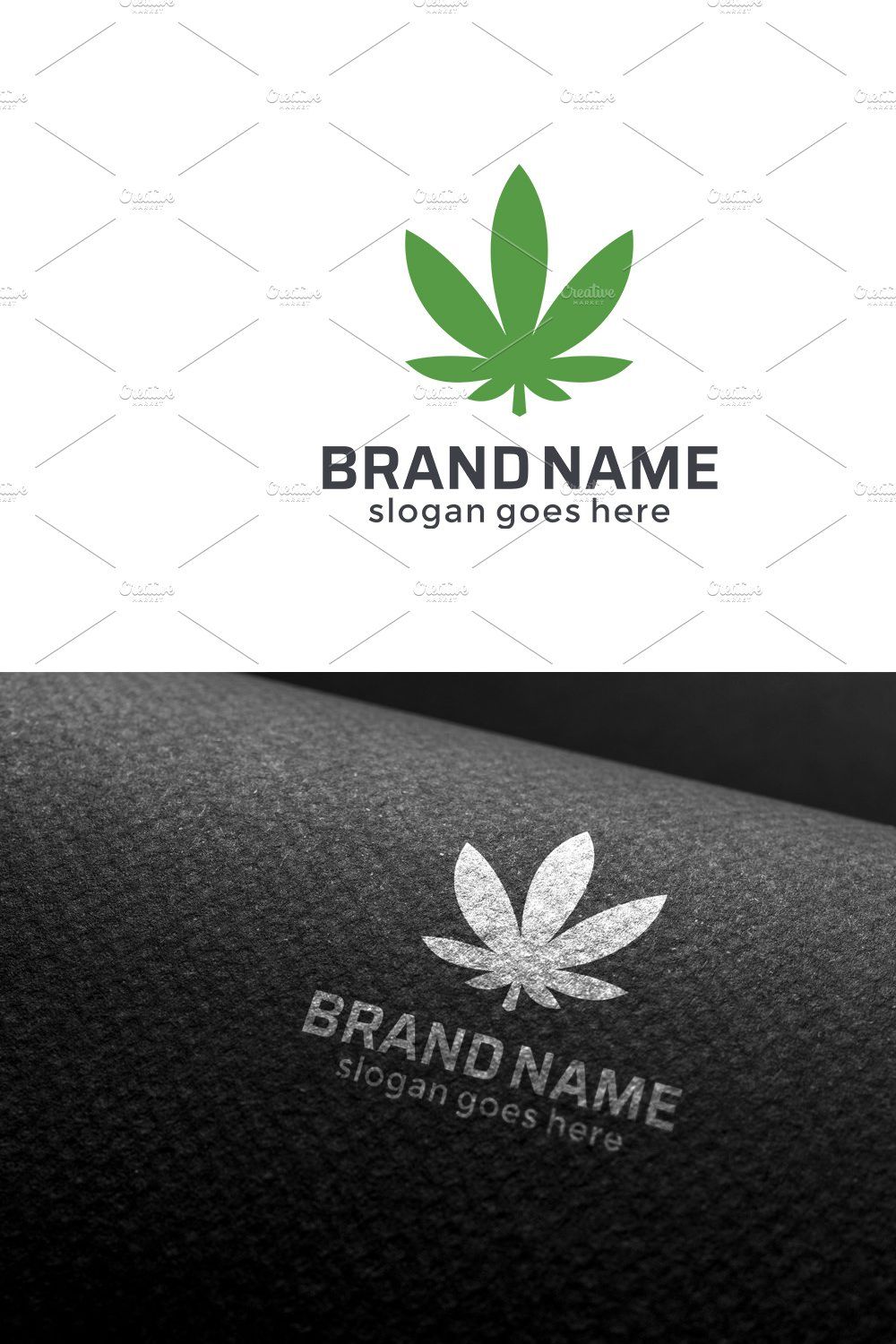 Cannabis Logo Template pinterest preview image.