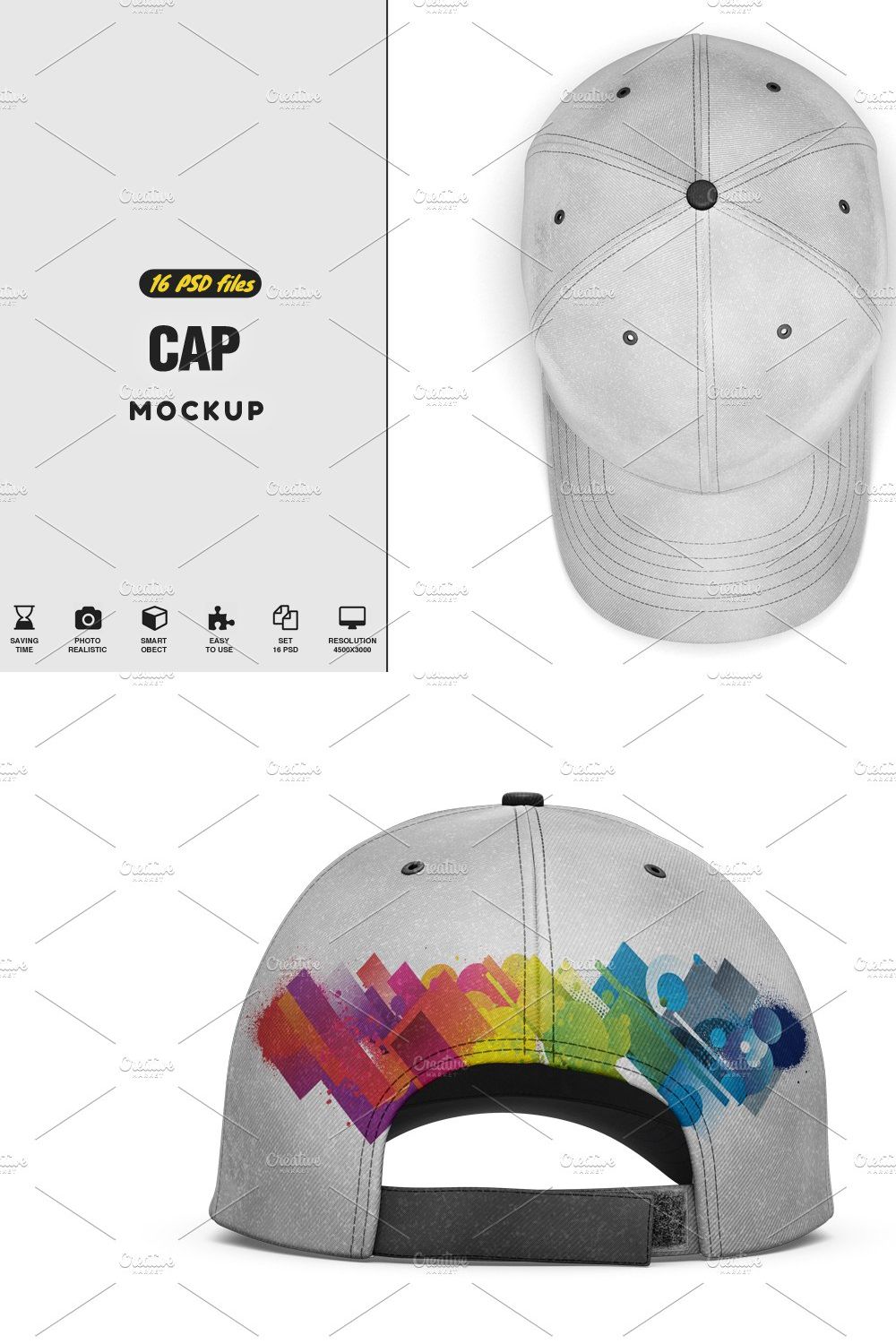 Cap Mock-up pinterest preview image.