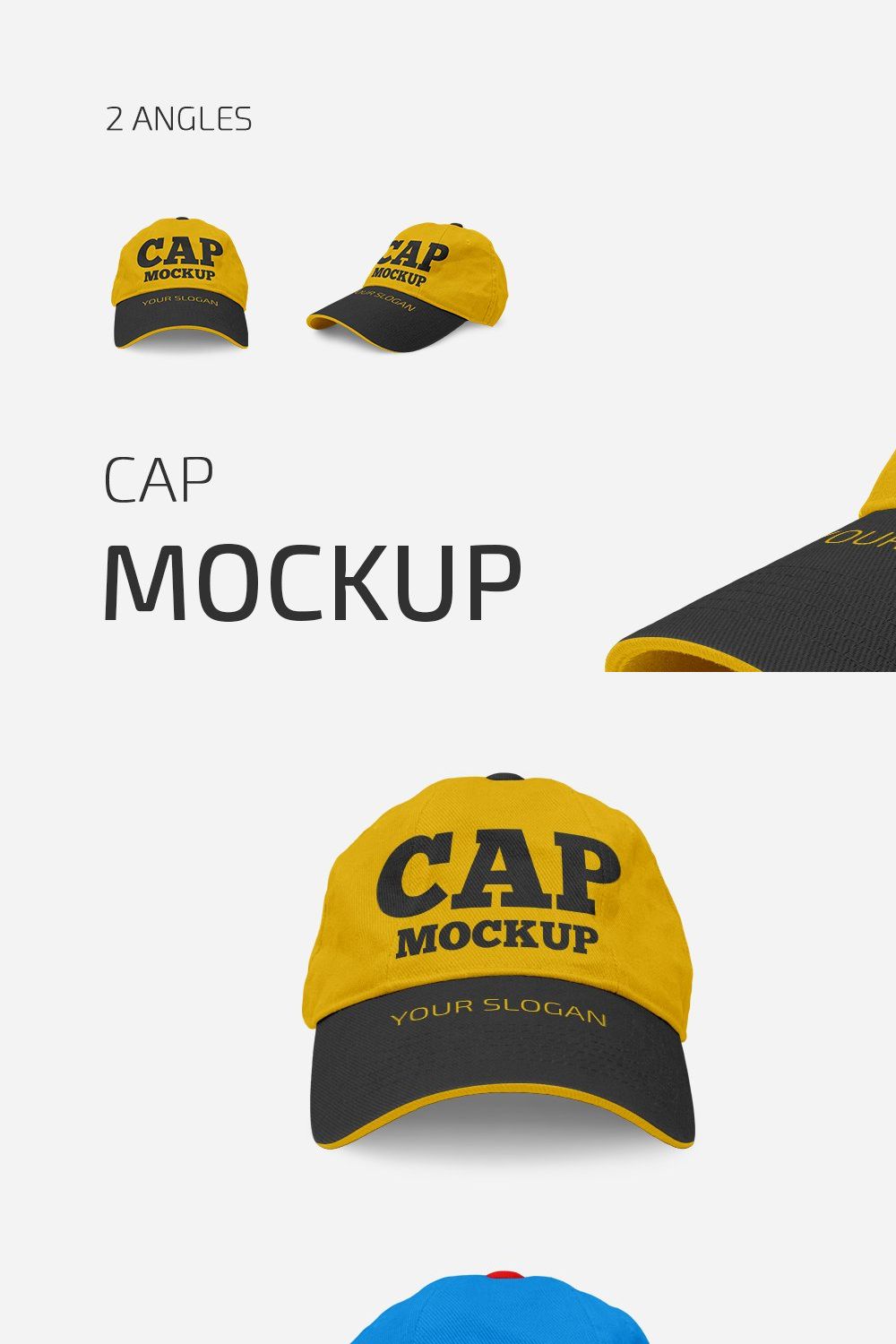 Cap Mockup Set pinterest preview image.