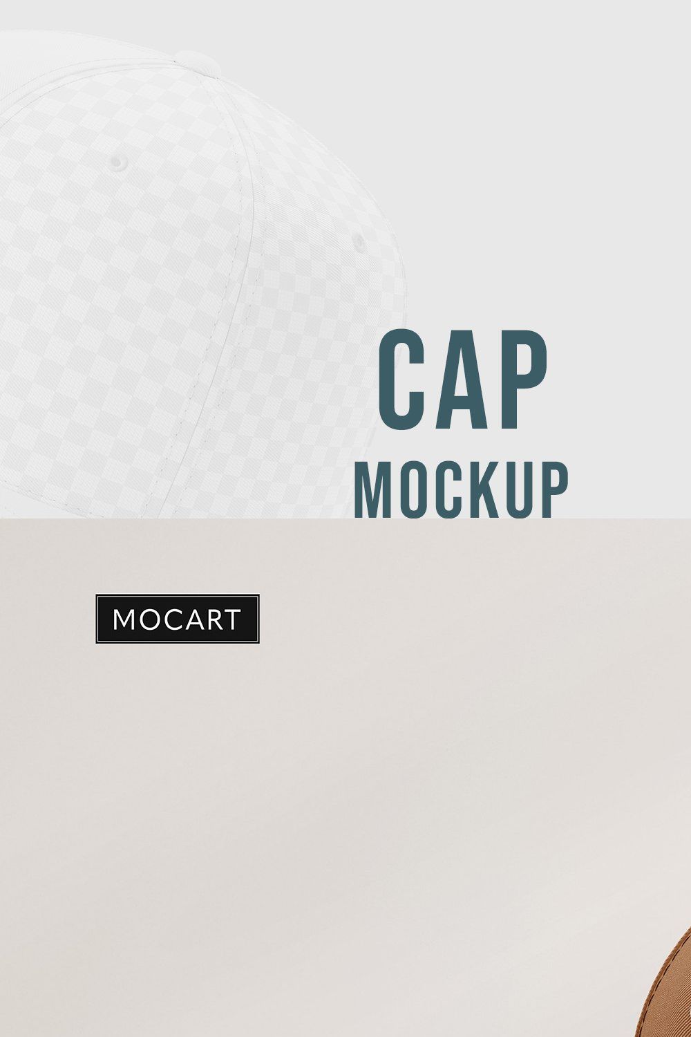Cap Mockup v.1 and v.2 Bundle pinterest preview image.