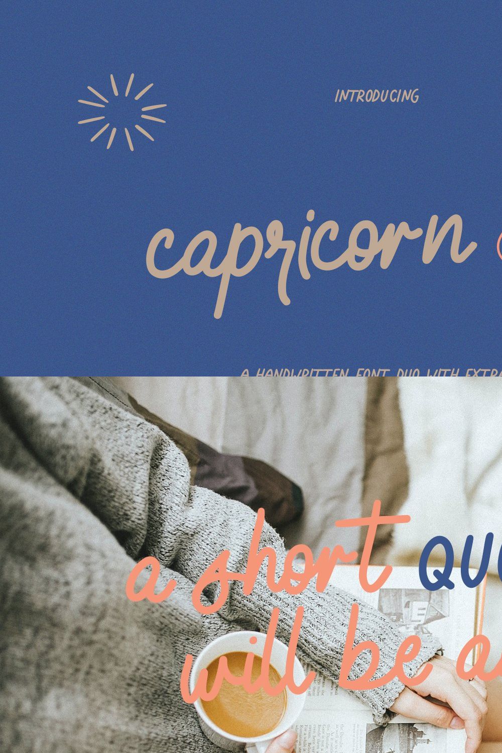 Capricorn Sign Handwritten Font Duo pinterest preview image.