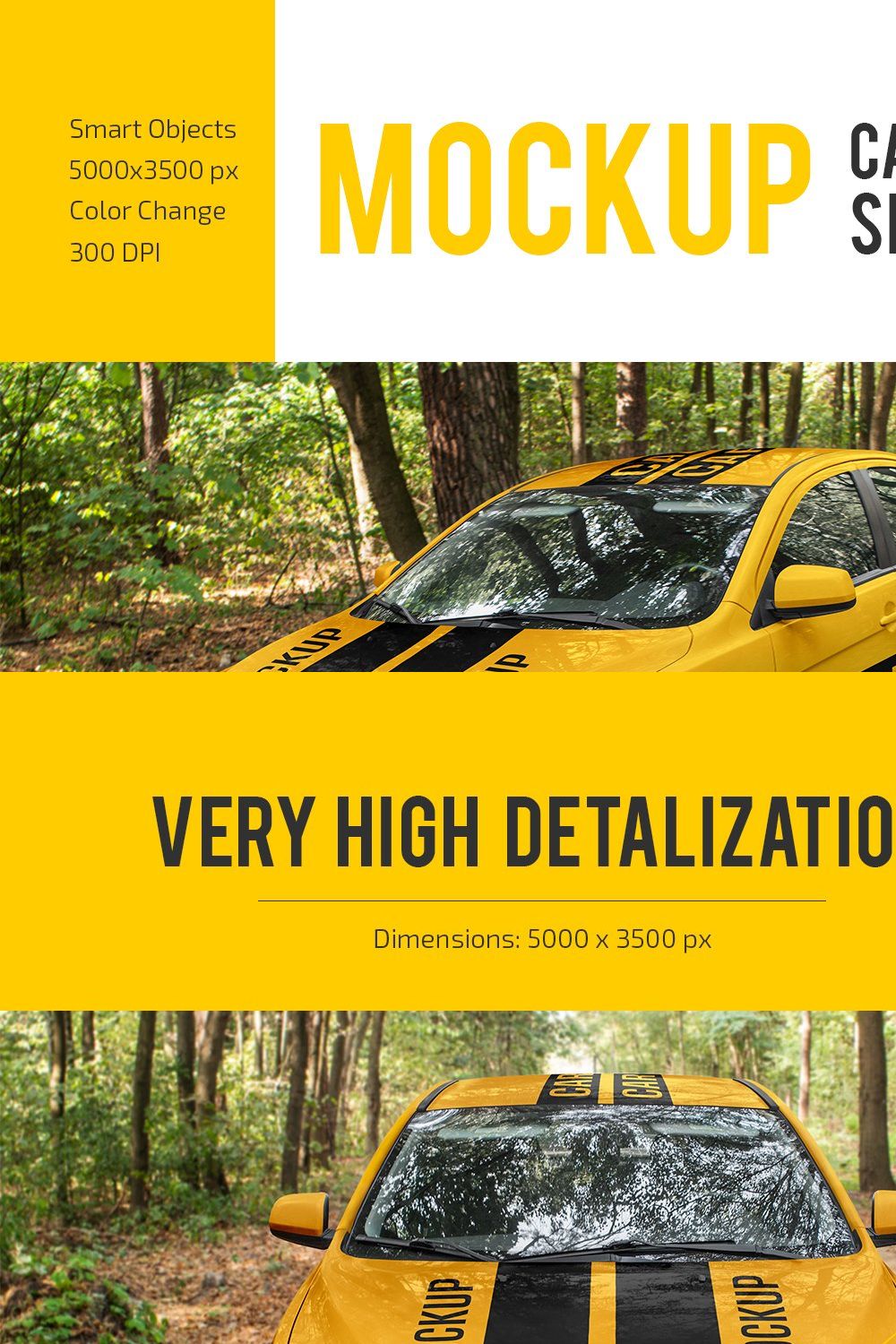 Car Sedan Mockup Set pinterest preview image.