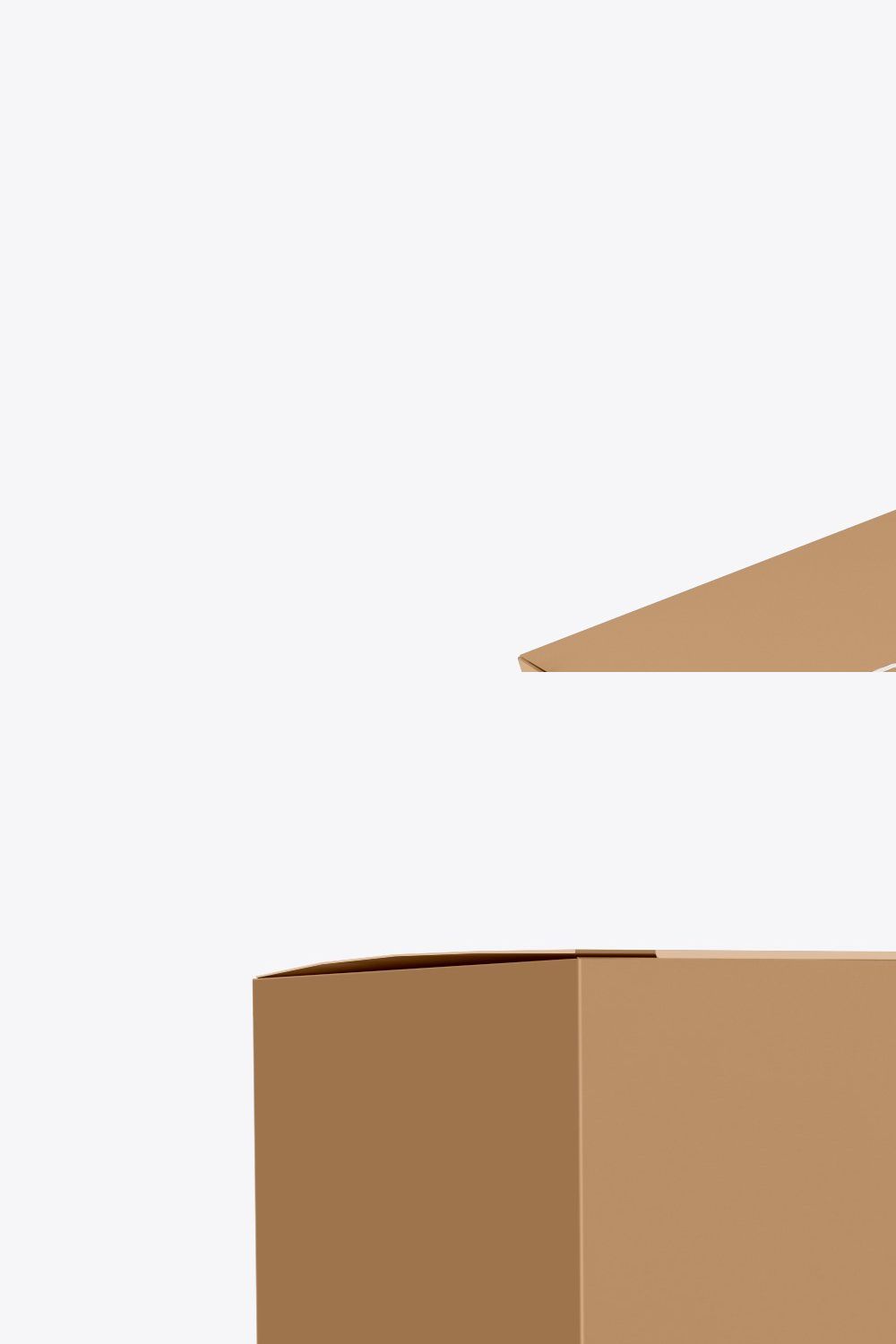 CardBoard Box Mockup pinterest preview image.