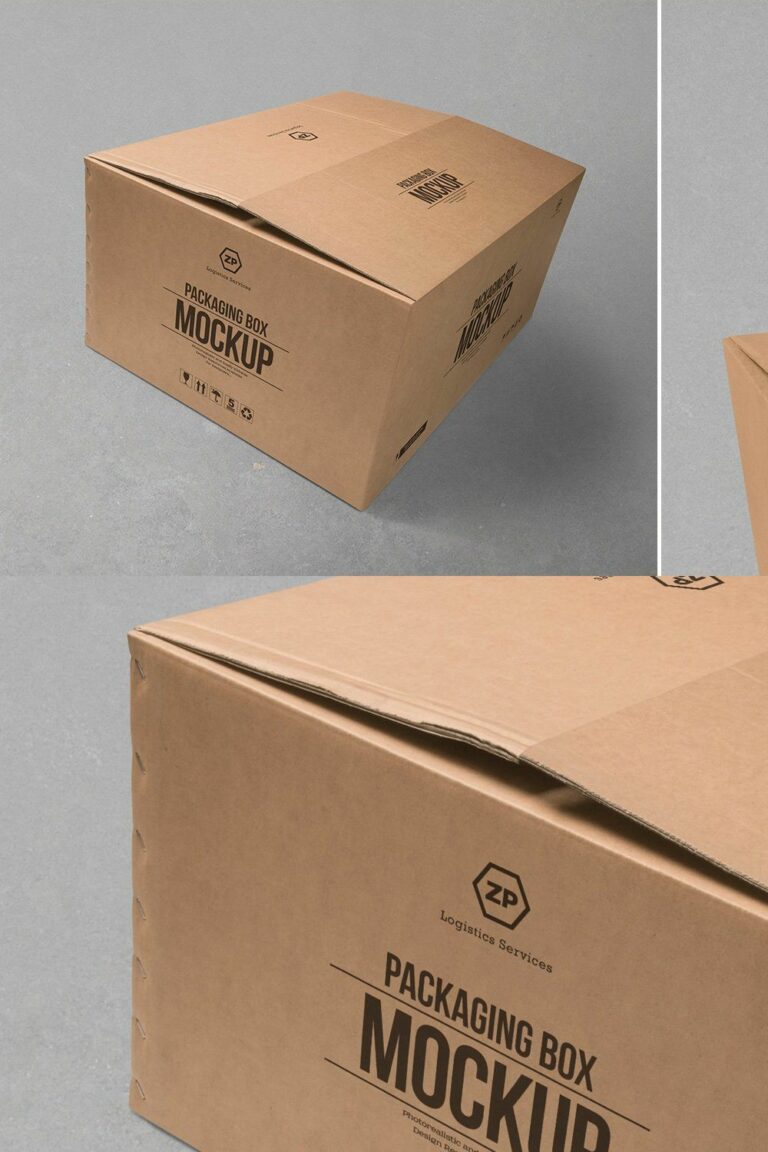 Cardboard Box Mockups MasterBundles