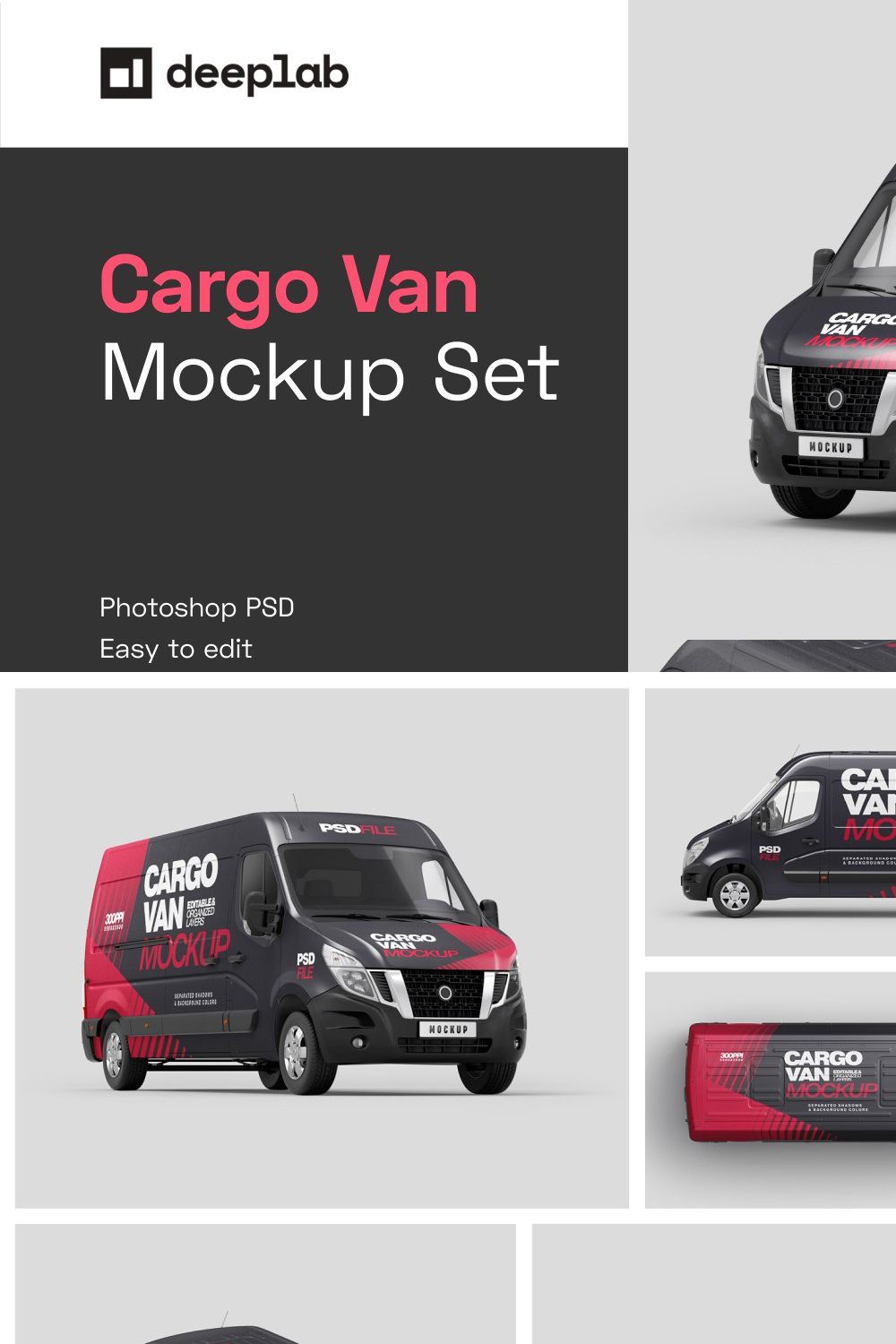 Cargo Van Mockup Set pinterest preview image.