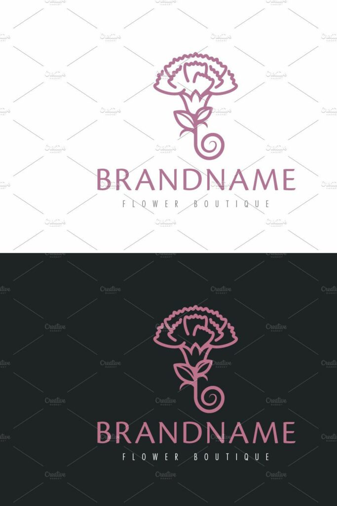 Carnation Flower Logo MasterBundles