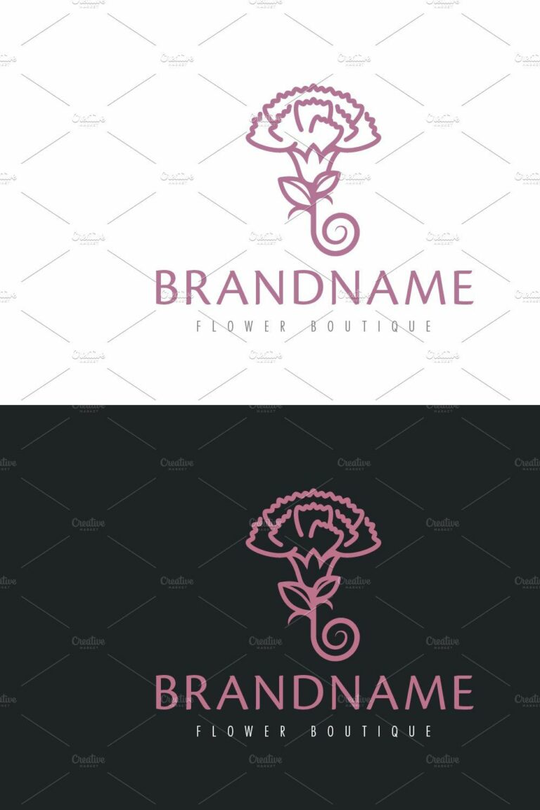 Carnation Flower Logo MasterBundles