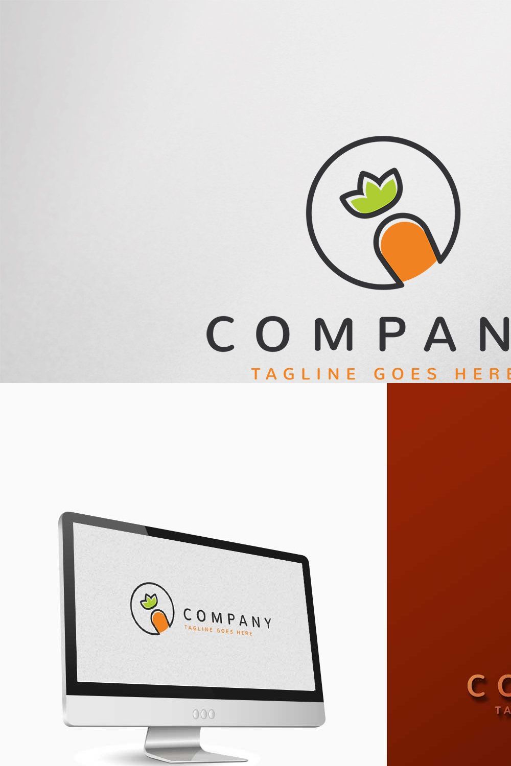 Carrot Logo Template pinterest preview image.