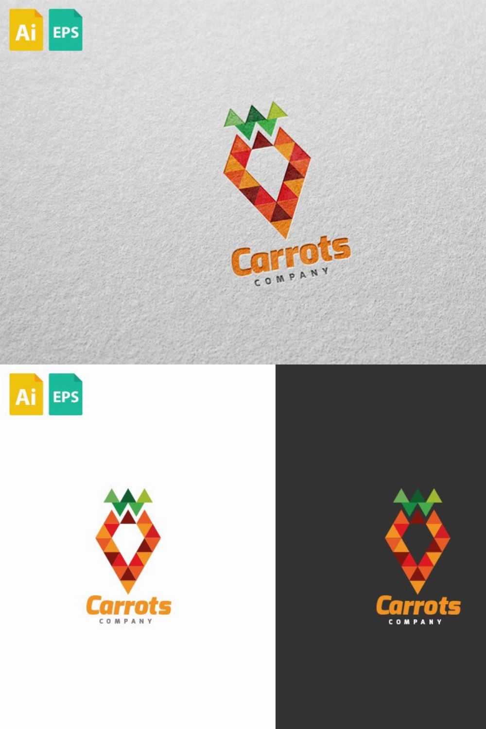 Carrots Logo pinterest preview image.