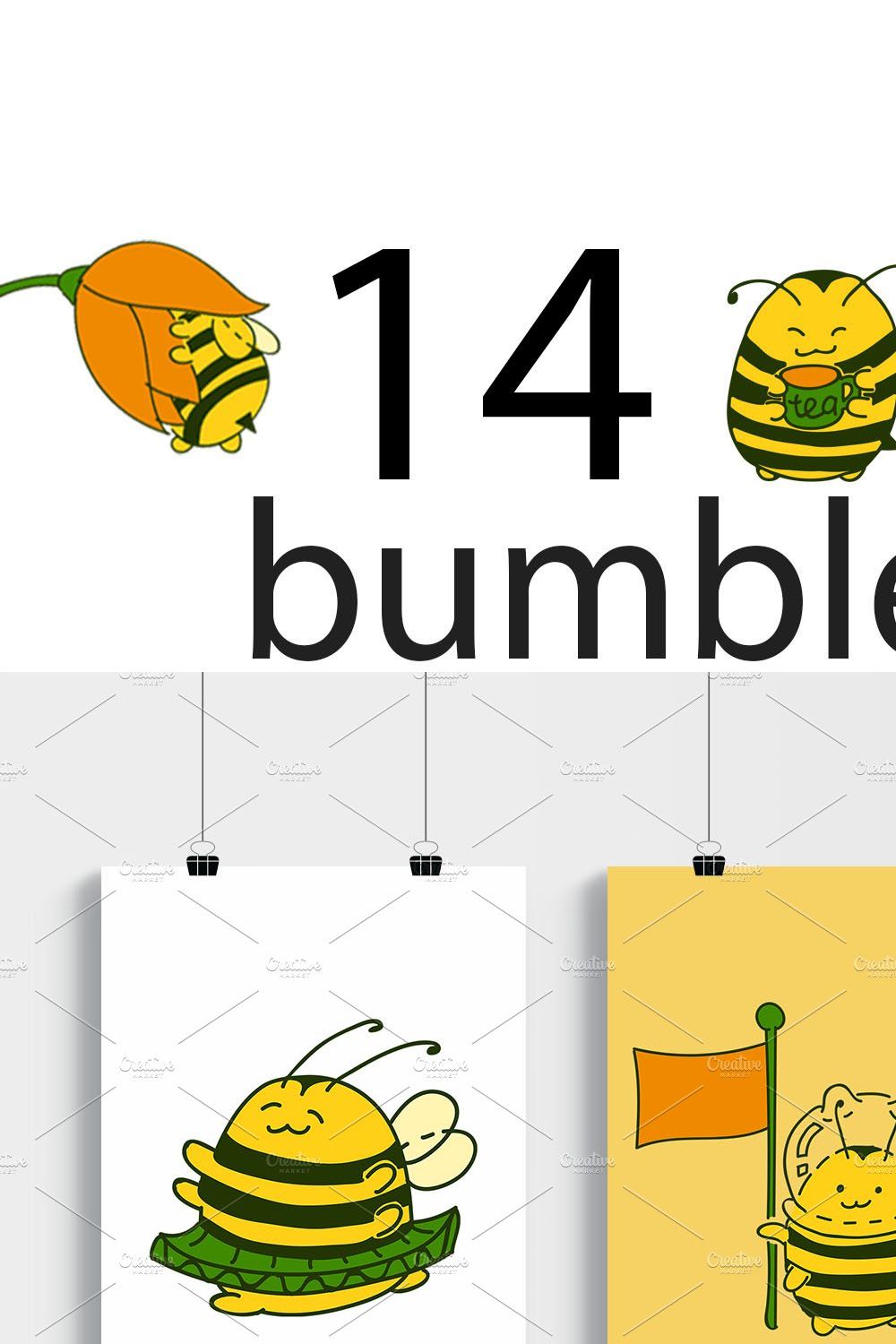 Cartoon bumblebees characters pinterest preview image.