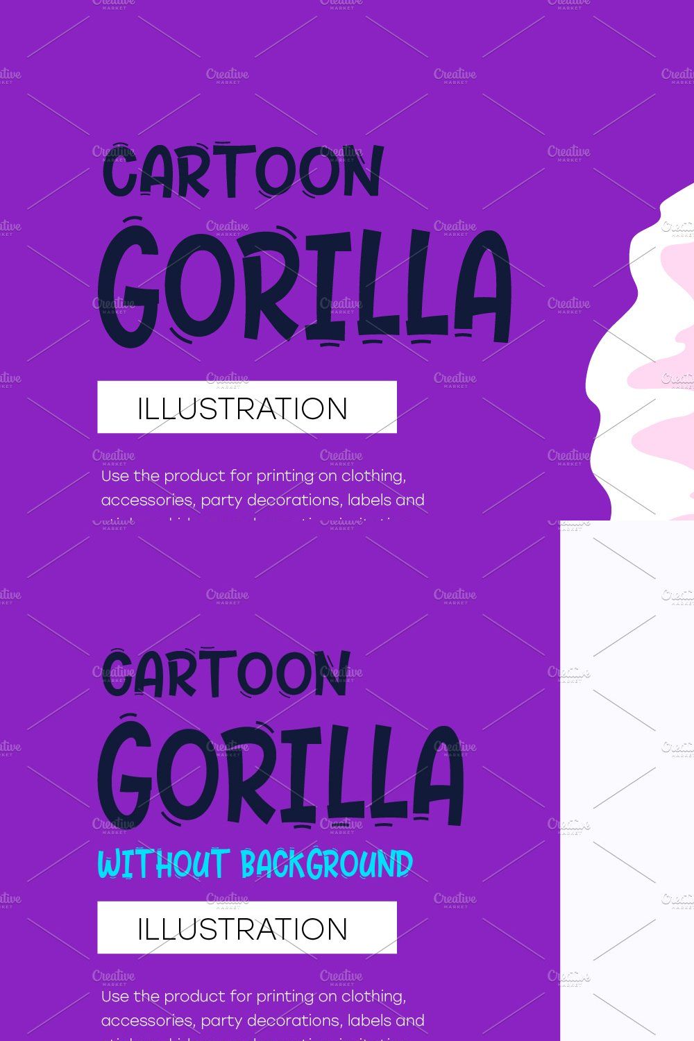 Cartoon Gorilla. pinterest preview image.