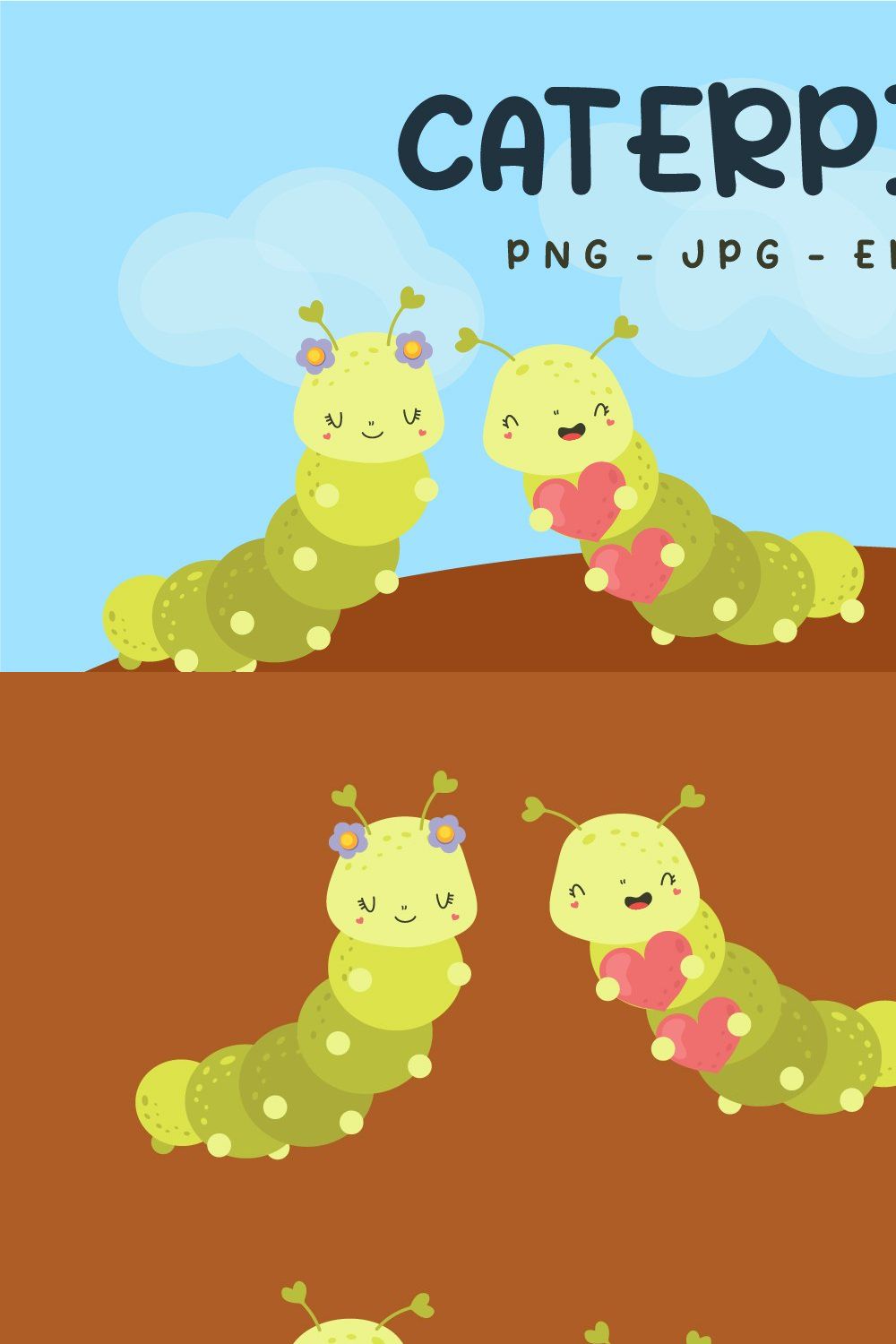 Caterpillars  Clipart , Insects Set pinterest preview image.
