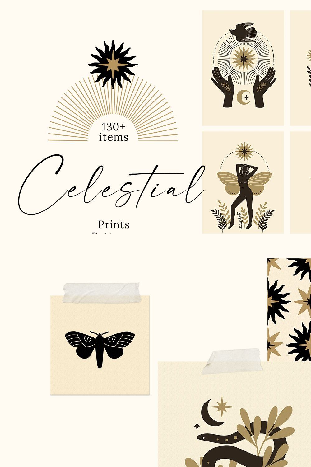 "Celestial" Illustrations&Patterns pinterest preview image.