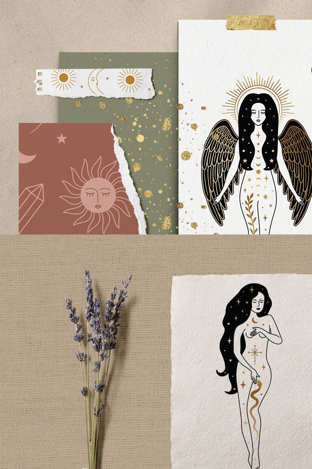 Celestial Woman Collection EPS JPG pinterest preview image.