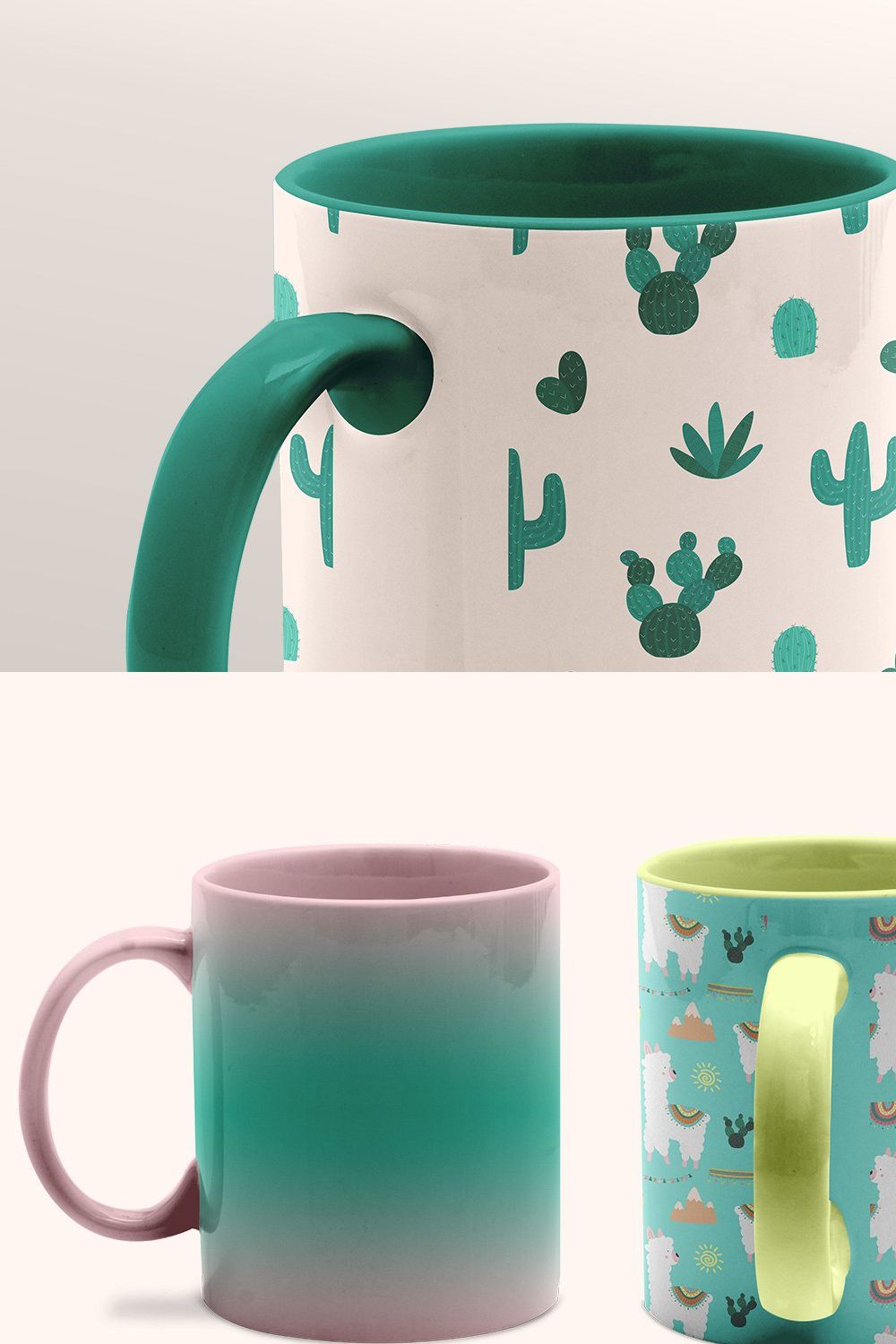 Ceramic Coffee Mugs Mockup Set pinterest preview image.