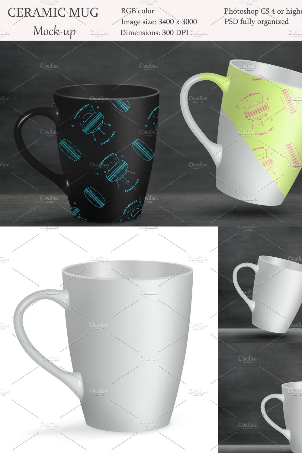 Ceramic mug mockup. Product mockup. pinterest preview image.
