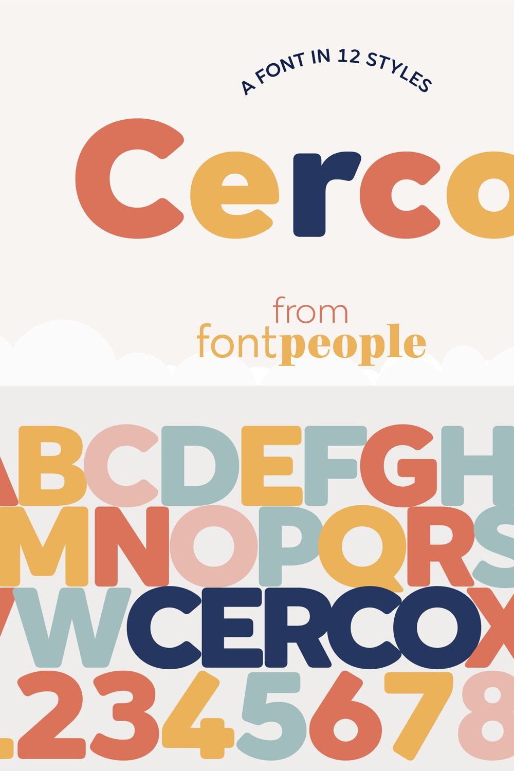 Cerco font family by FontPeople pinterest preview image.