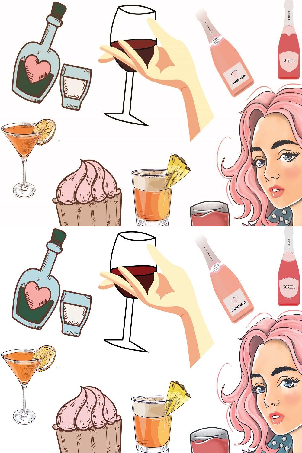 Champagne digital clipart pinterest preview image.