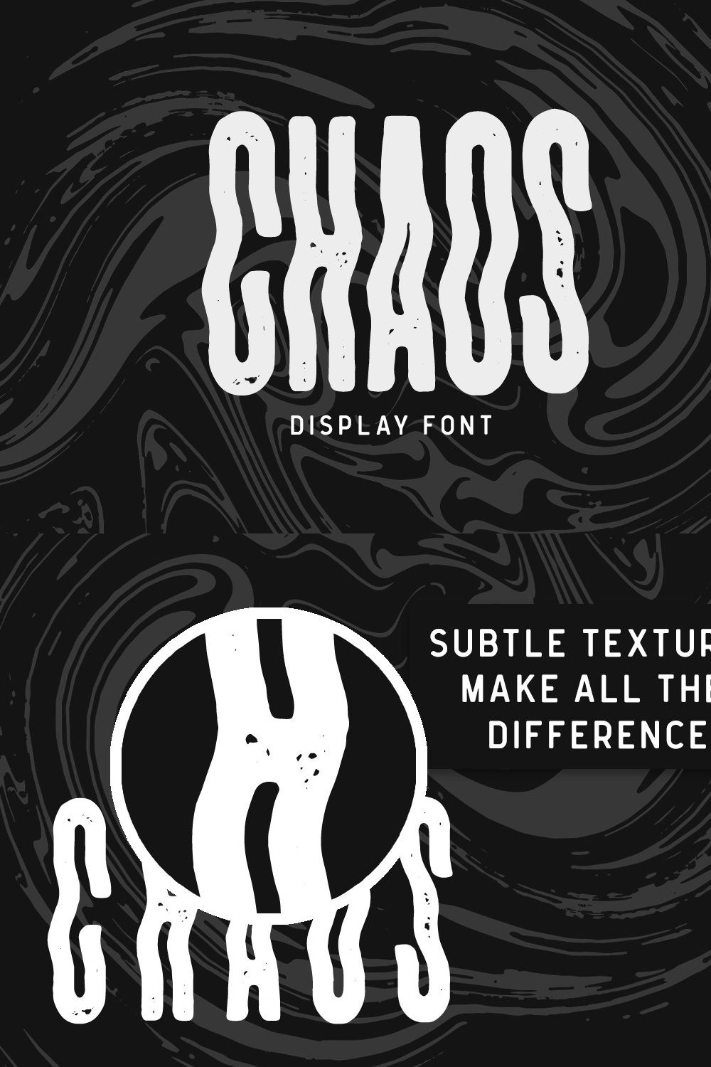 CHAOS Display Font pinterest preview image.