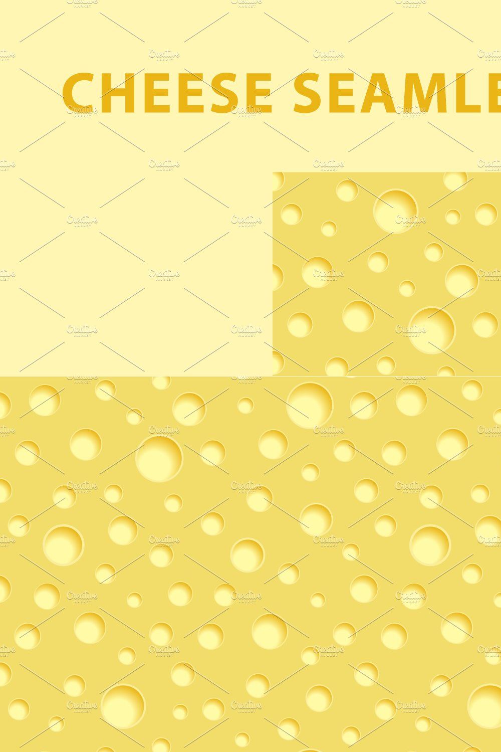 Cheese pattern and digital paper pinterest preview image.