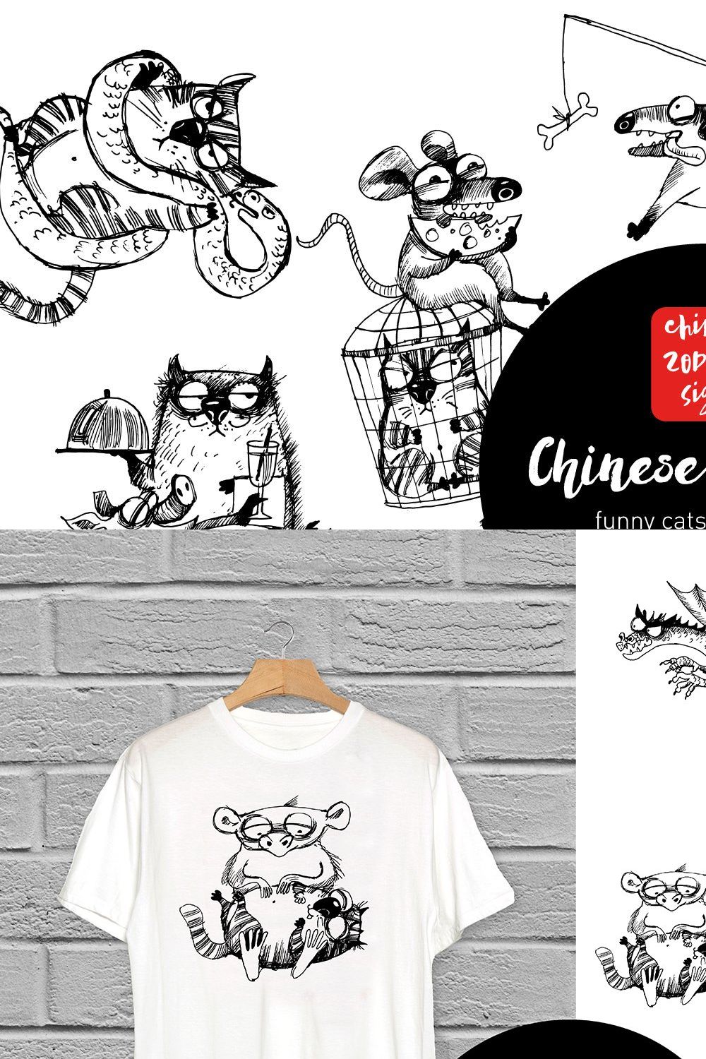Chinese zodiac as funny cats pinterest preview image.