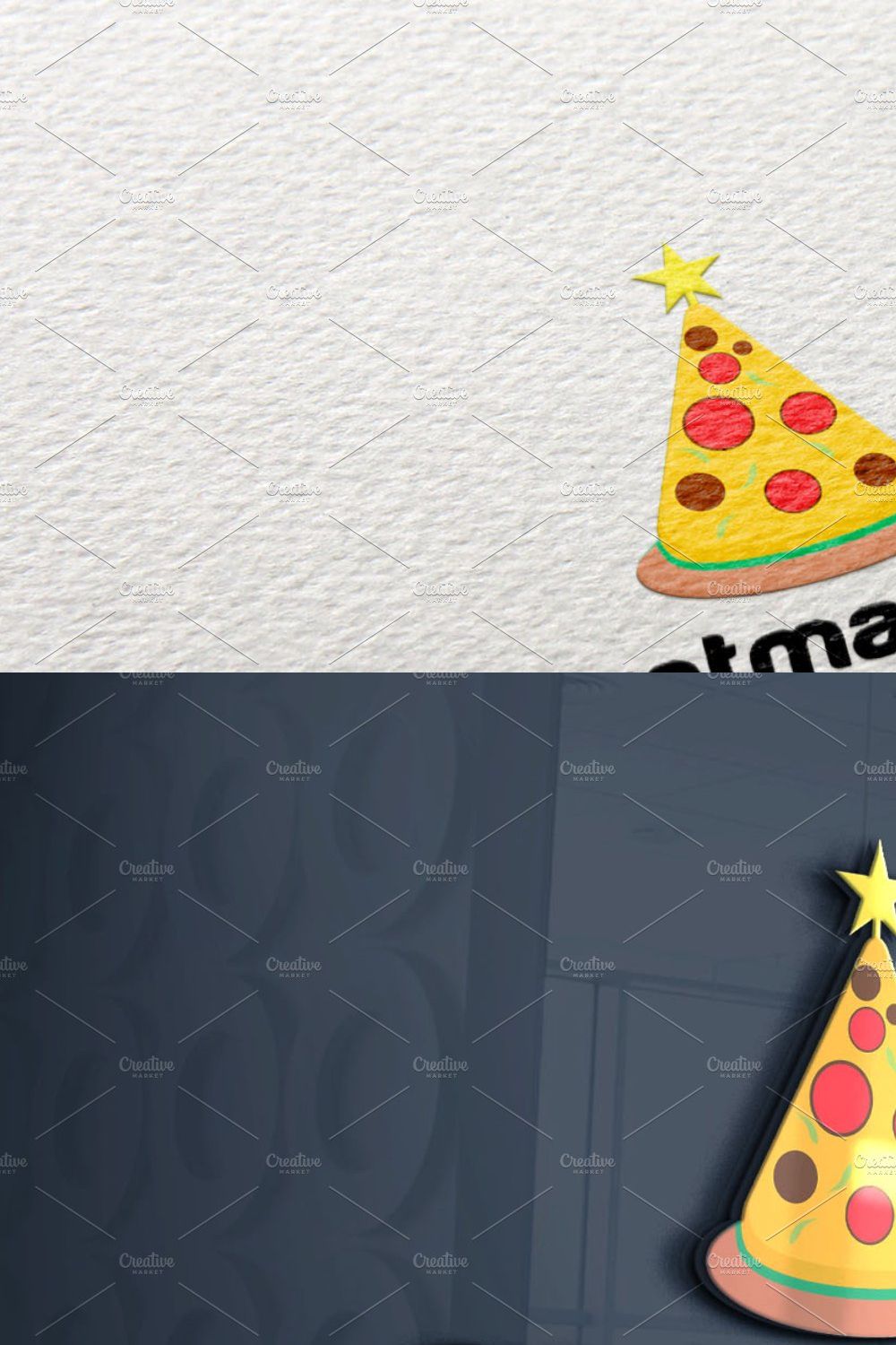 Christmast Pizza Logo pinterest preview image.