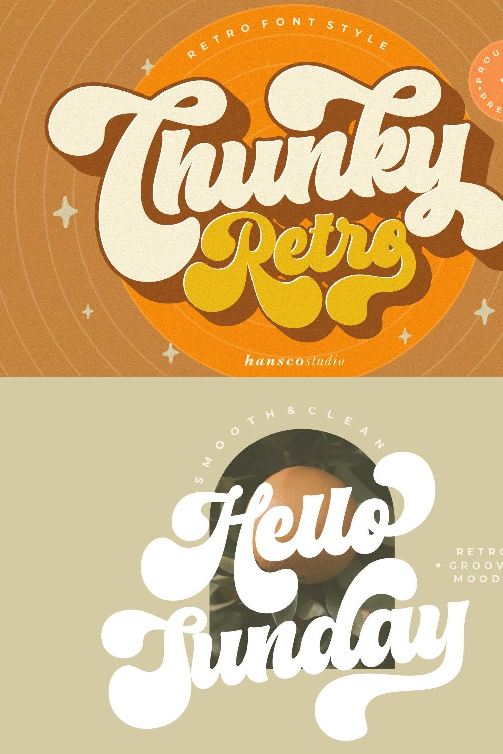 Chunky Retro Font pinterest preview image.