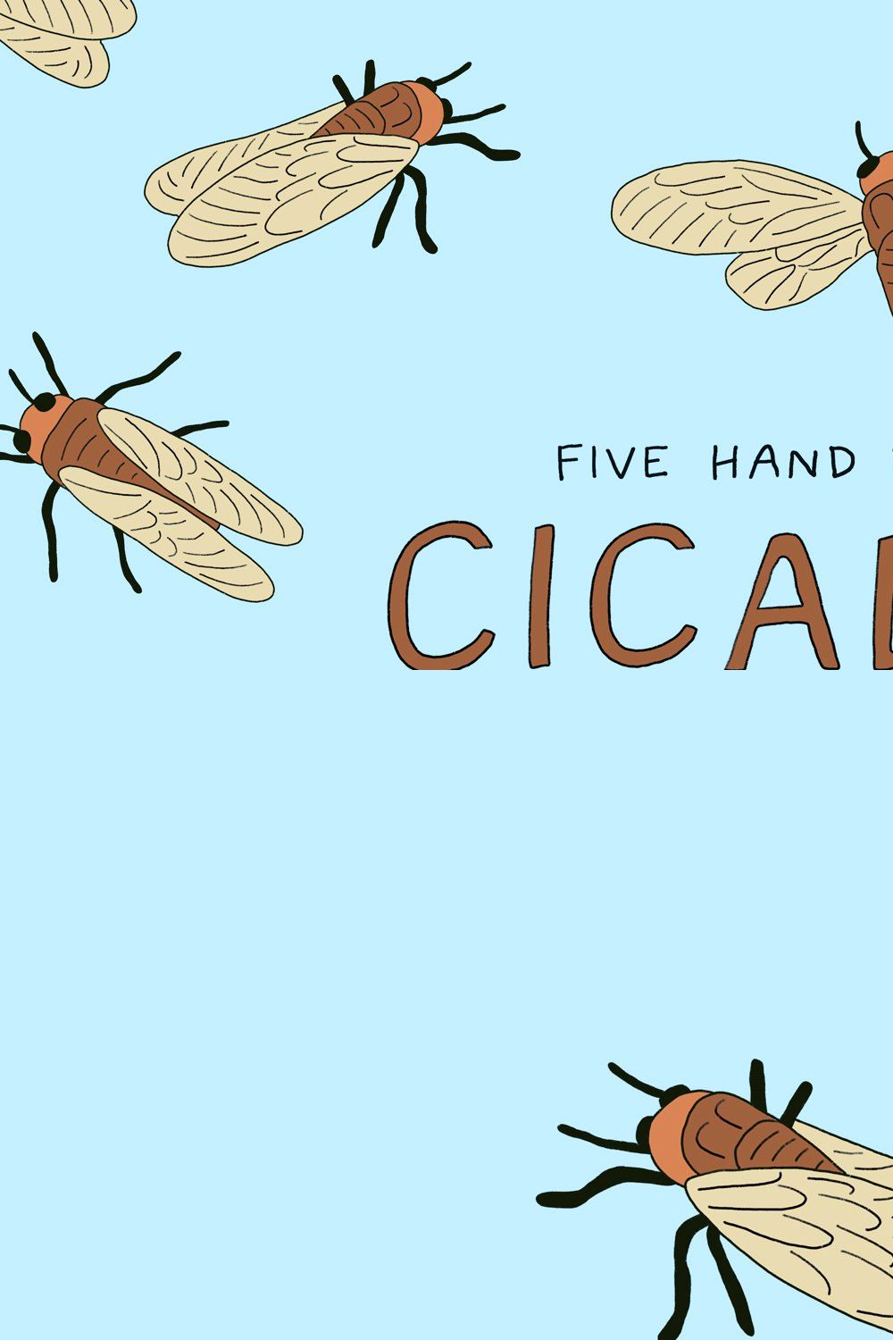 Cicadas Hand-Drawn Illustrations pinterest preview image.