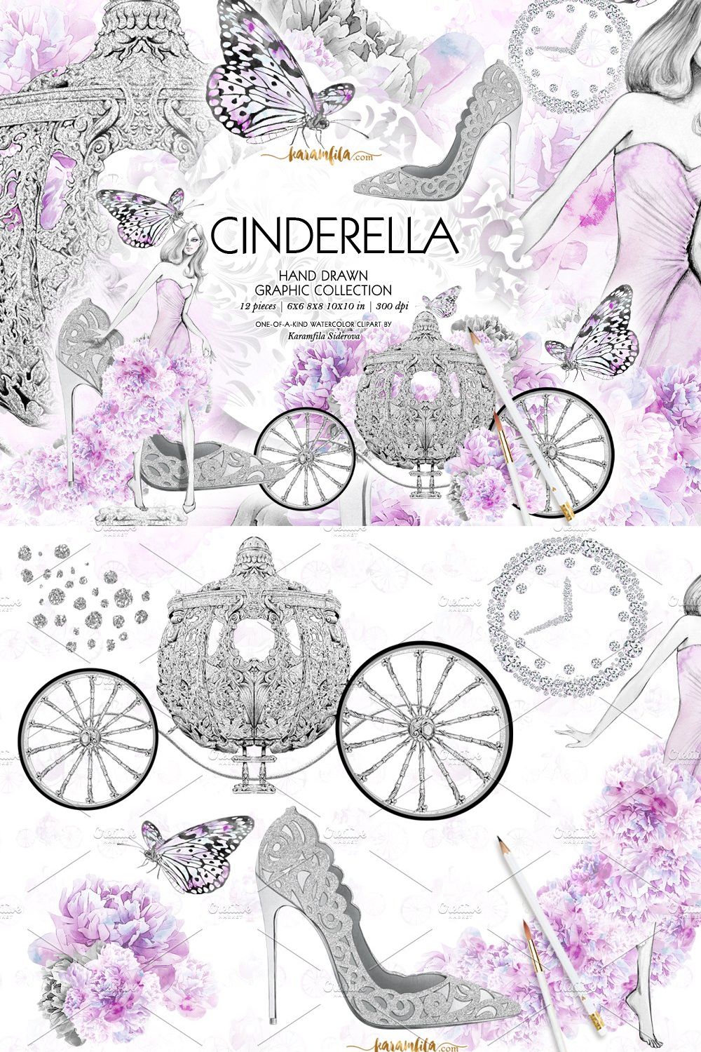 Cinderella Fashion Clipart pinterest preview image.