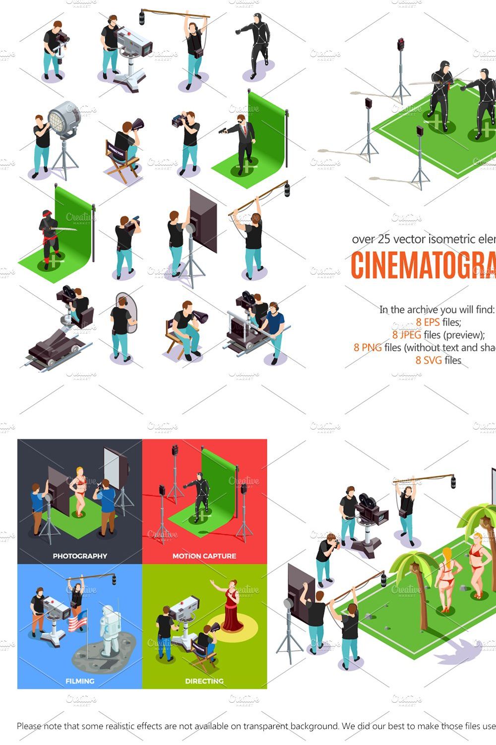 Cinematograph Isometric Set pinterest preview image.