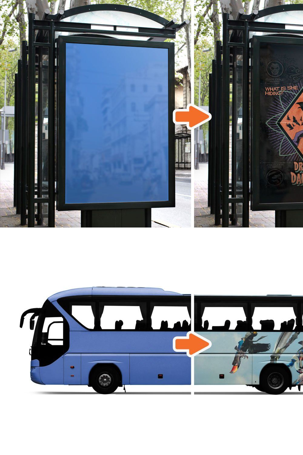 City Advertising Mockup Templates pinterest preview image.