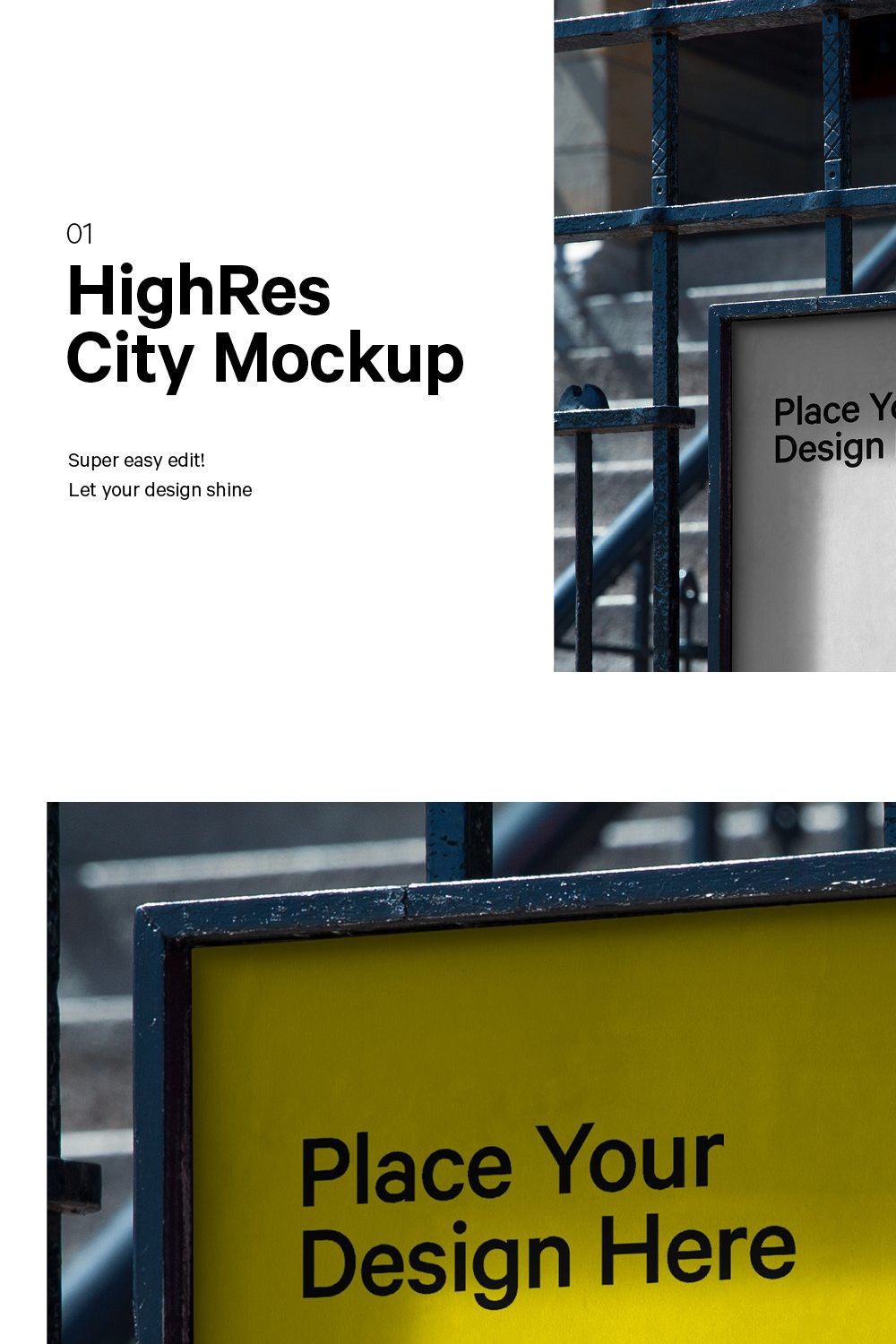 City Banner Mockup pinterest preview image.