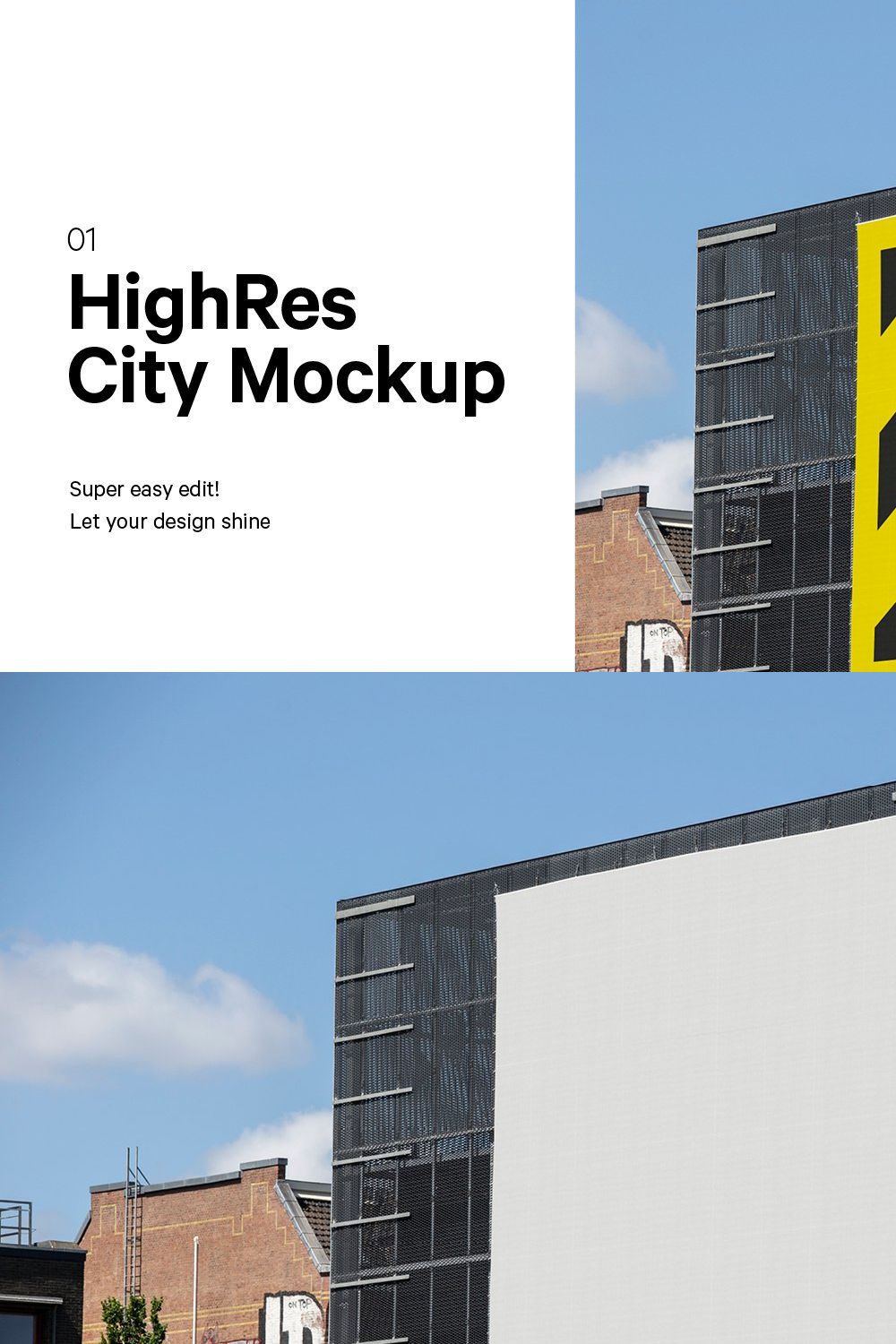 City Billboard Mockup pinterest preview image.