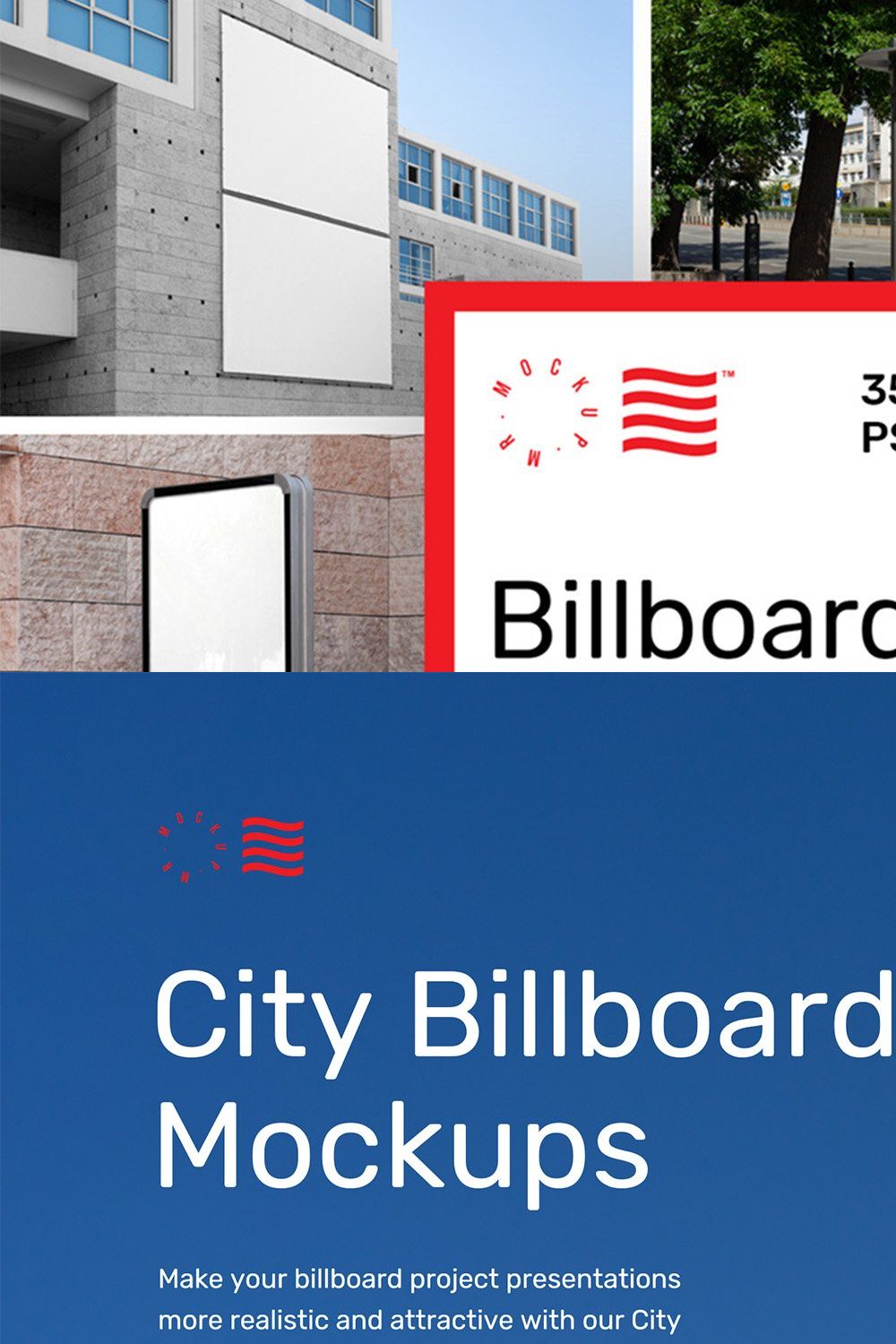 City Billboard Mockups & Banners pinterest preview image.