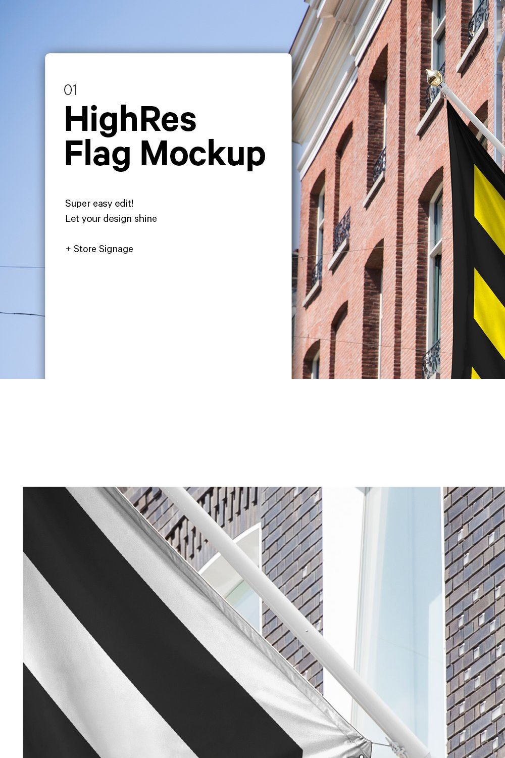 City Retail Flag Mockup pinterest preview image.