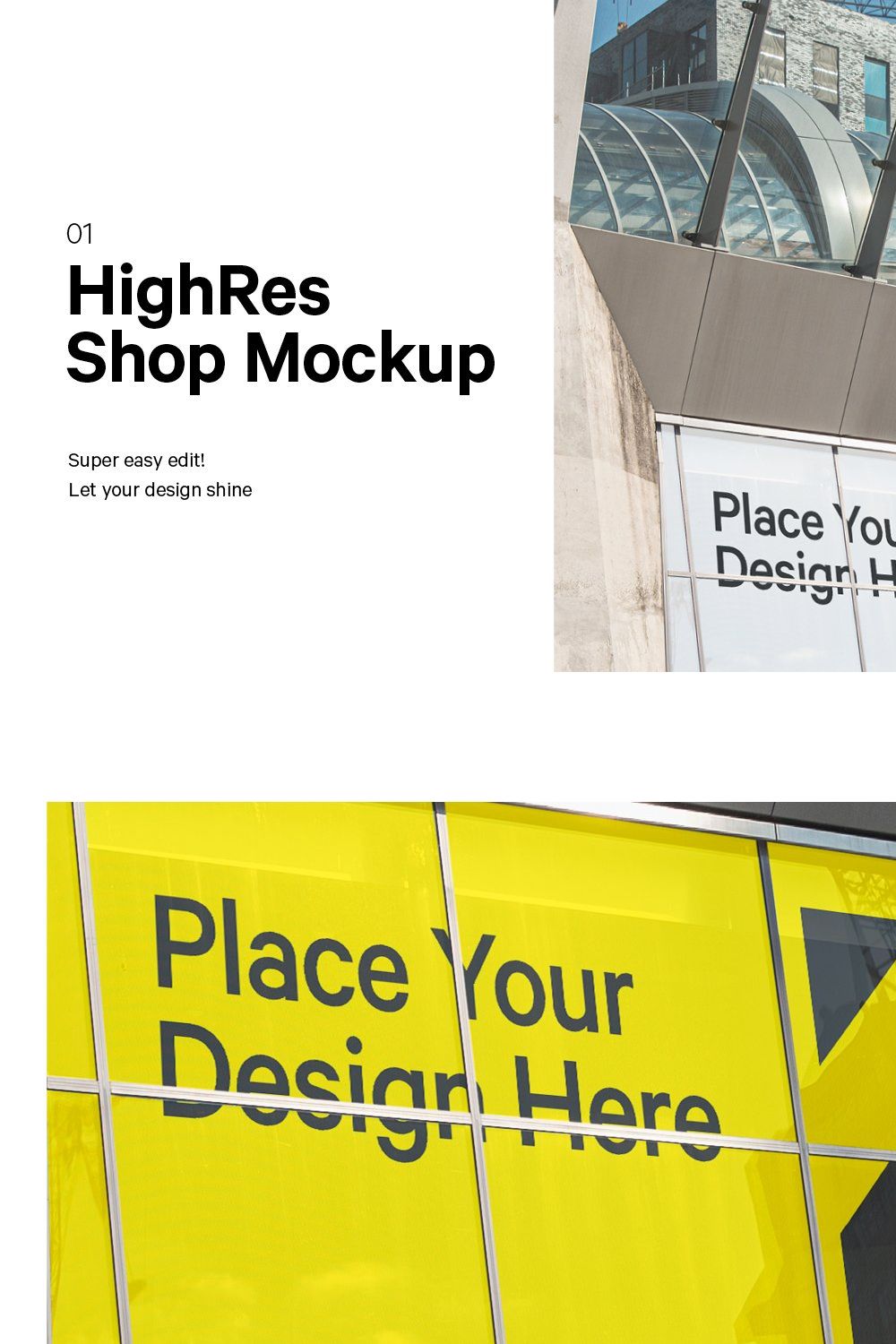 City Retail Shop Facade Mockup pinterest preview image.