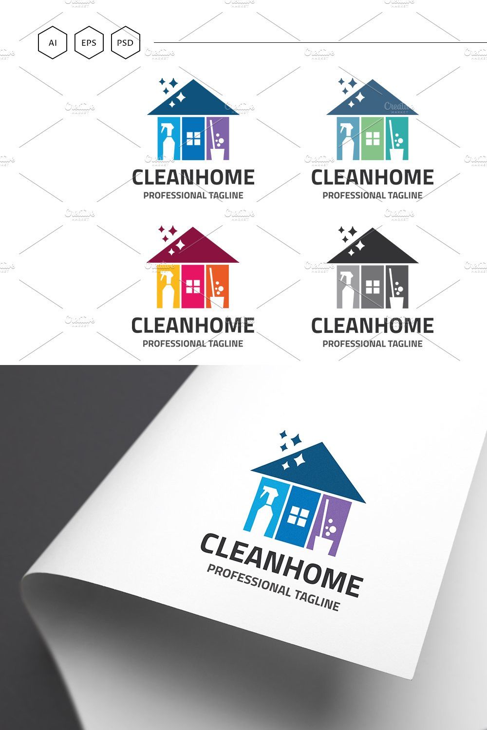 Clean Home Logo pinterest preview image.