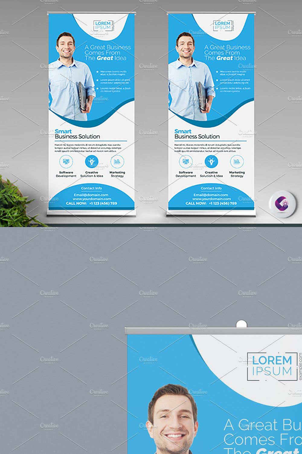 Clean Roll Up Banner pinterest preview image.